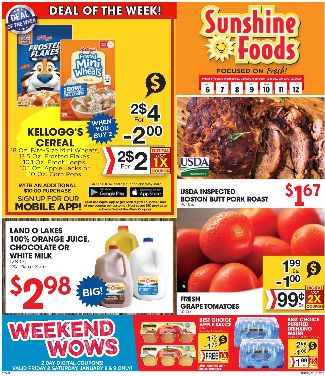 Sunshine Foods Weekly Ad Circular - valid 01/06-01/12/2021