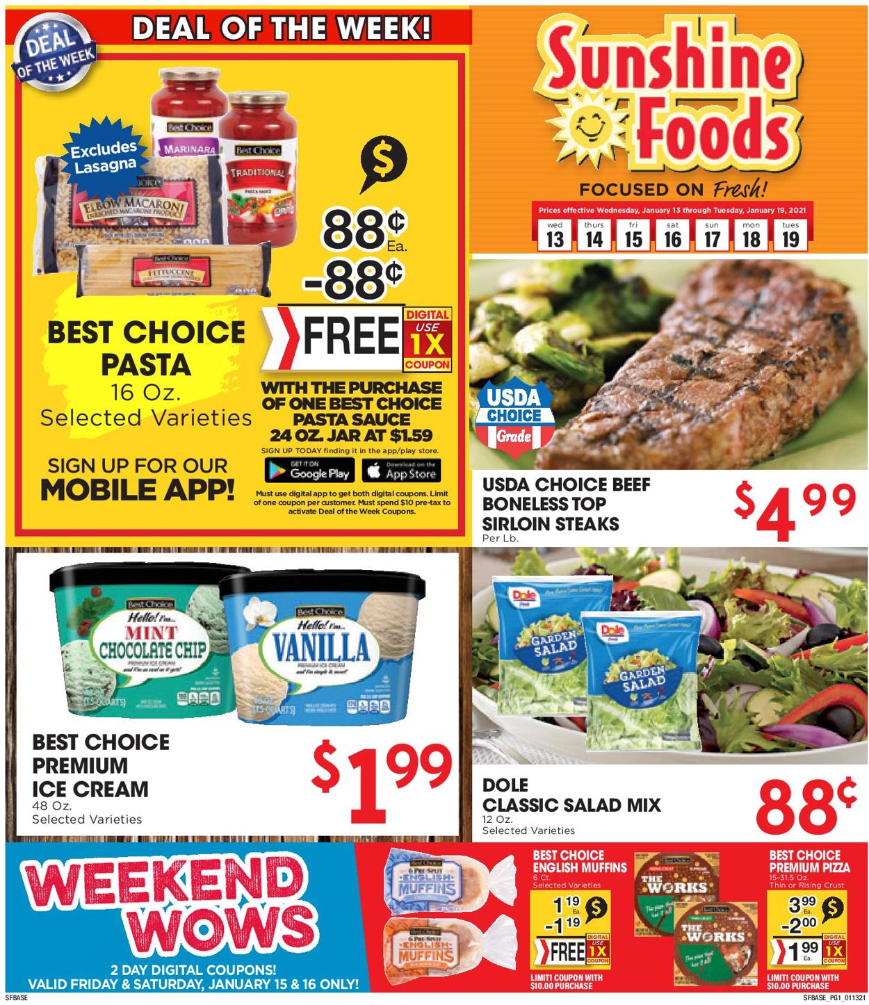 Sunshine Foods Weekly Ad Circular - valid 01/13-01/19/2021