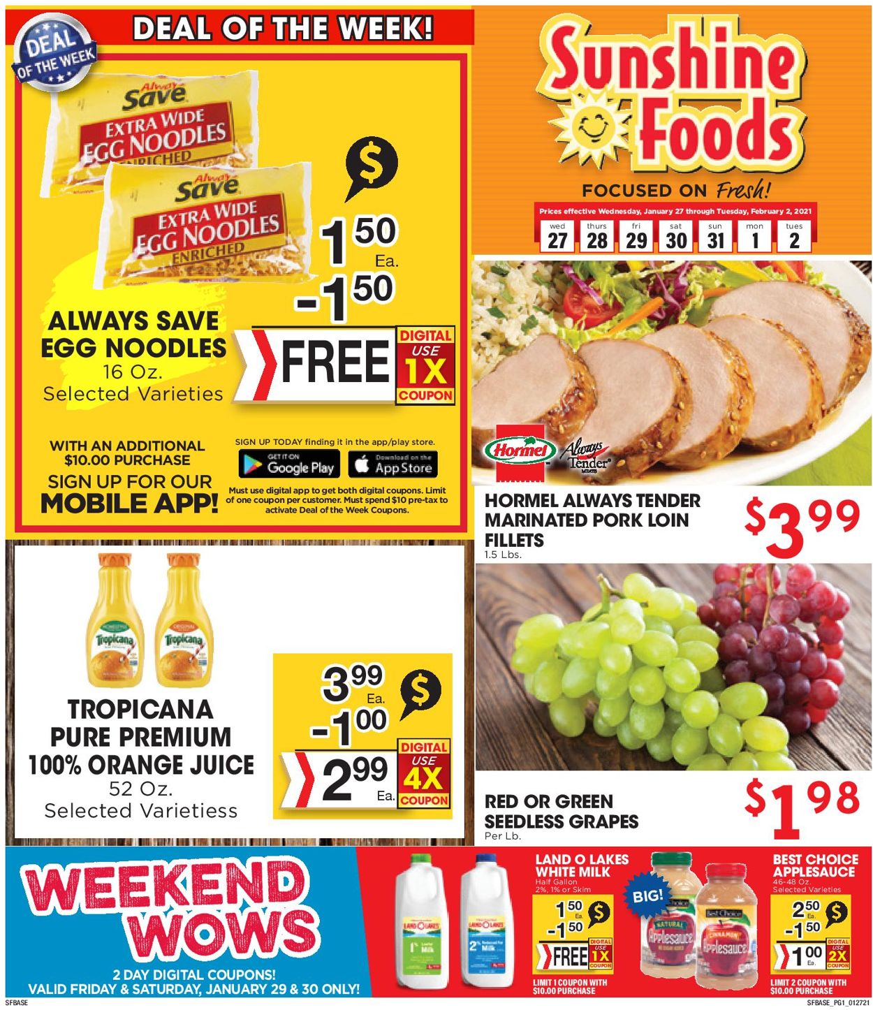 Sunshine Foods Weekly Ad Circular - valid 01/27-02/02/2021