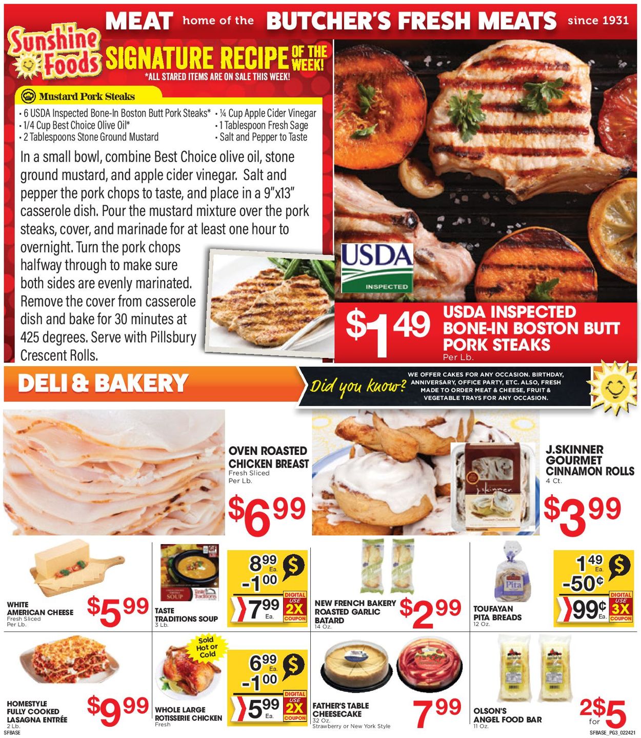 Sunshine Foods Weekly Ad Circular - valid 02/24-03/02/2021 (Page 3)