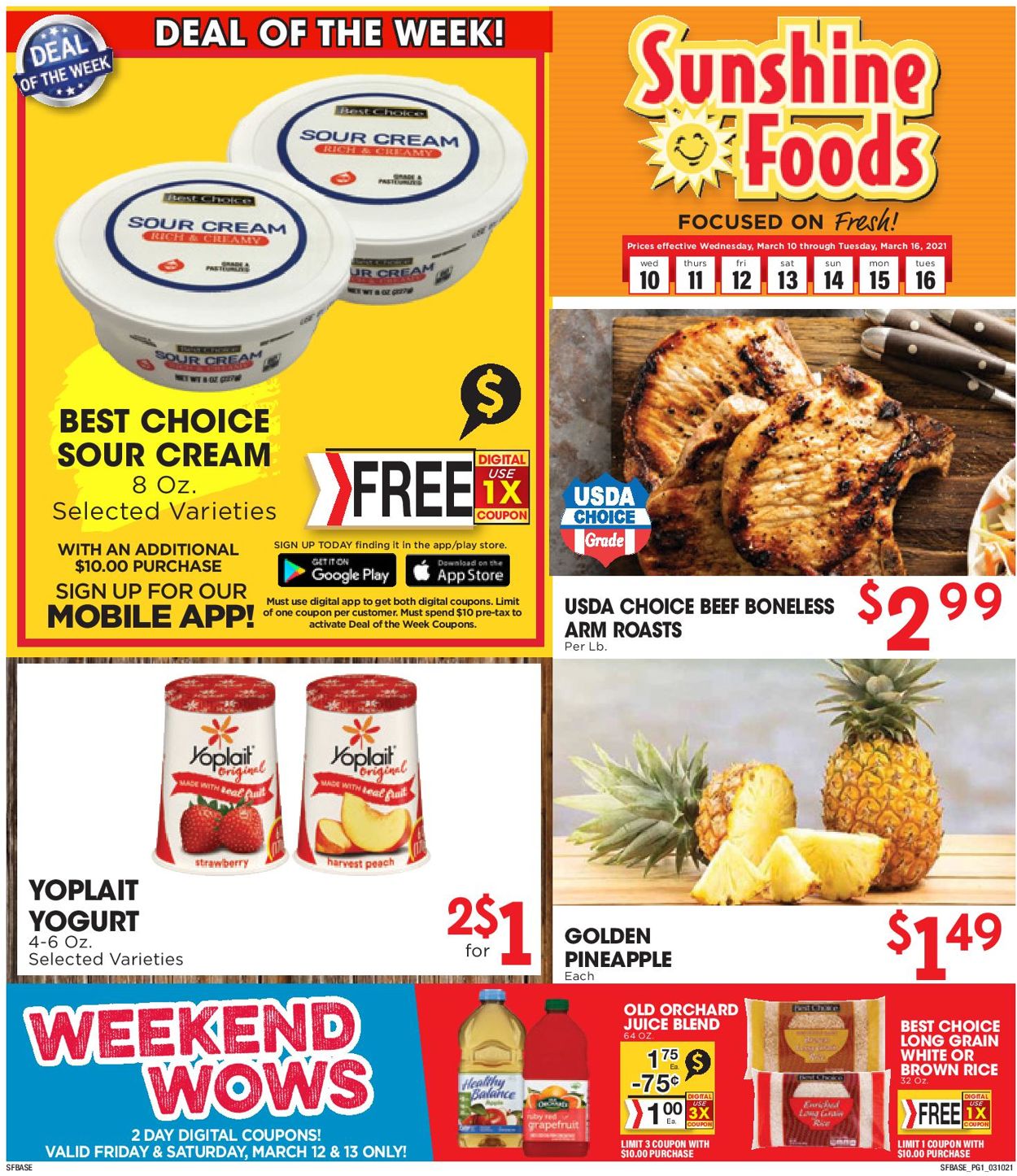 Sunshine Foods Weekly Ad Circular - valid 03/10-03/16/2021