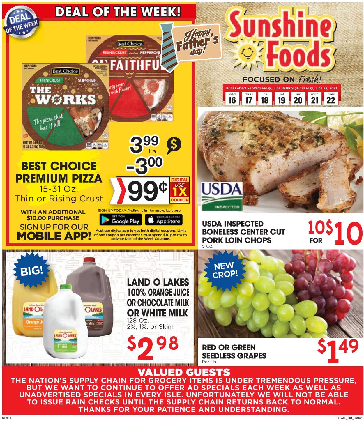 Sunshine Foods Weekly Ad Circular - valid 06/16-06/22/2021