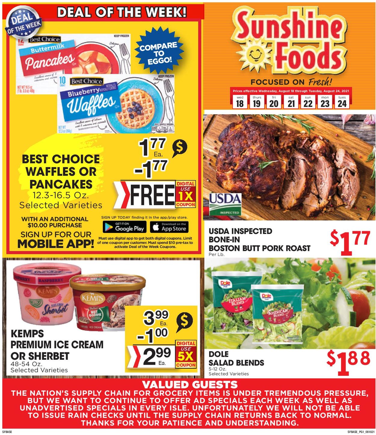 Sunshine Foods Weekly Ad Circular - valid 08/18-08/24/2021