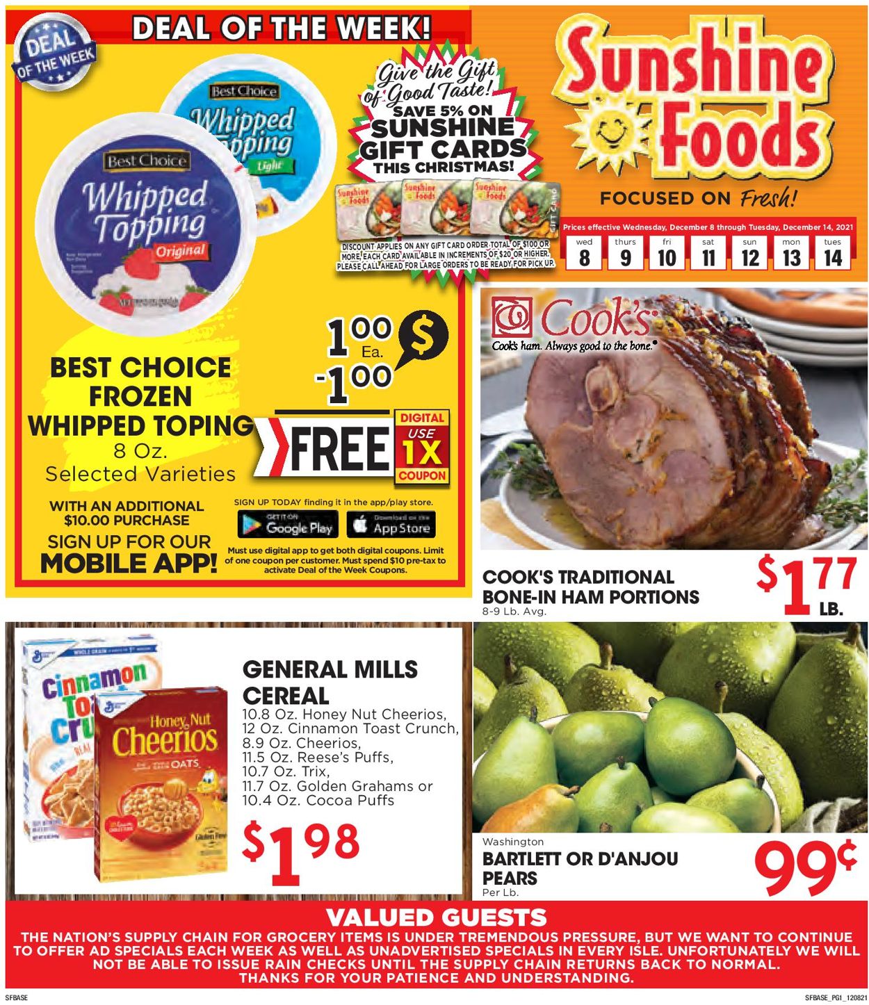Sunshine Foods Weekly Ad Circular - valid 12/08-12/14/2021