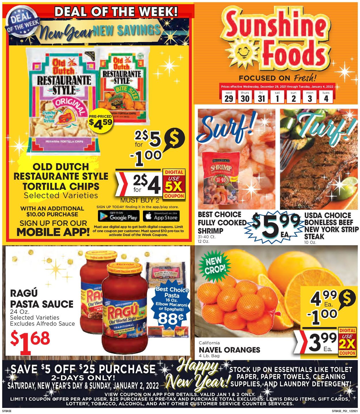 Sunshine Foods Weekly Ad Circular - valid 12/29-01/04/2022
