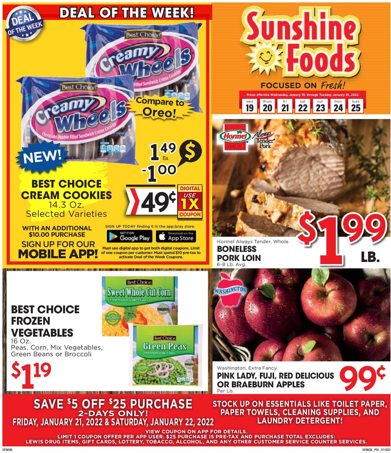 Sunshine Foods Weekly Ad Circular - valid 01/19-01/25/2022