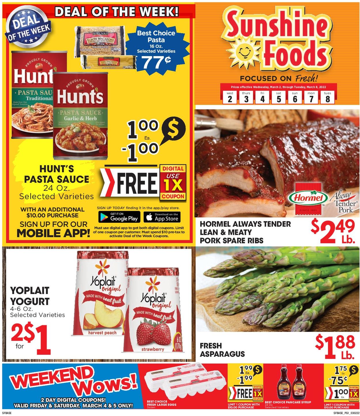 Sunshine Foods Weekly Ad Circular - valid 03/02-03/08/2022