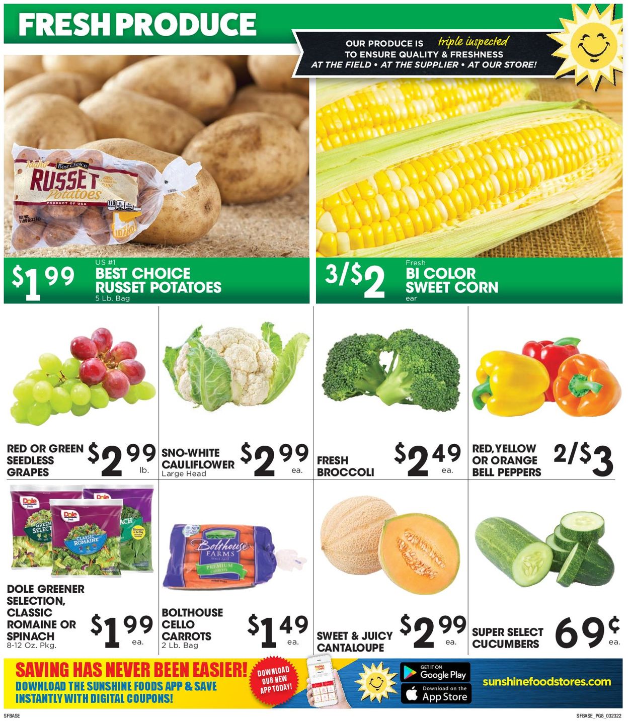 Sunshine Foods Weekly Ad Circular - valid 03/23-03/29/2022 (Page 8)