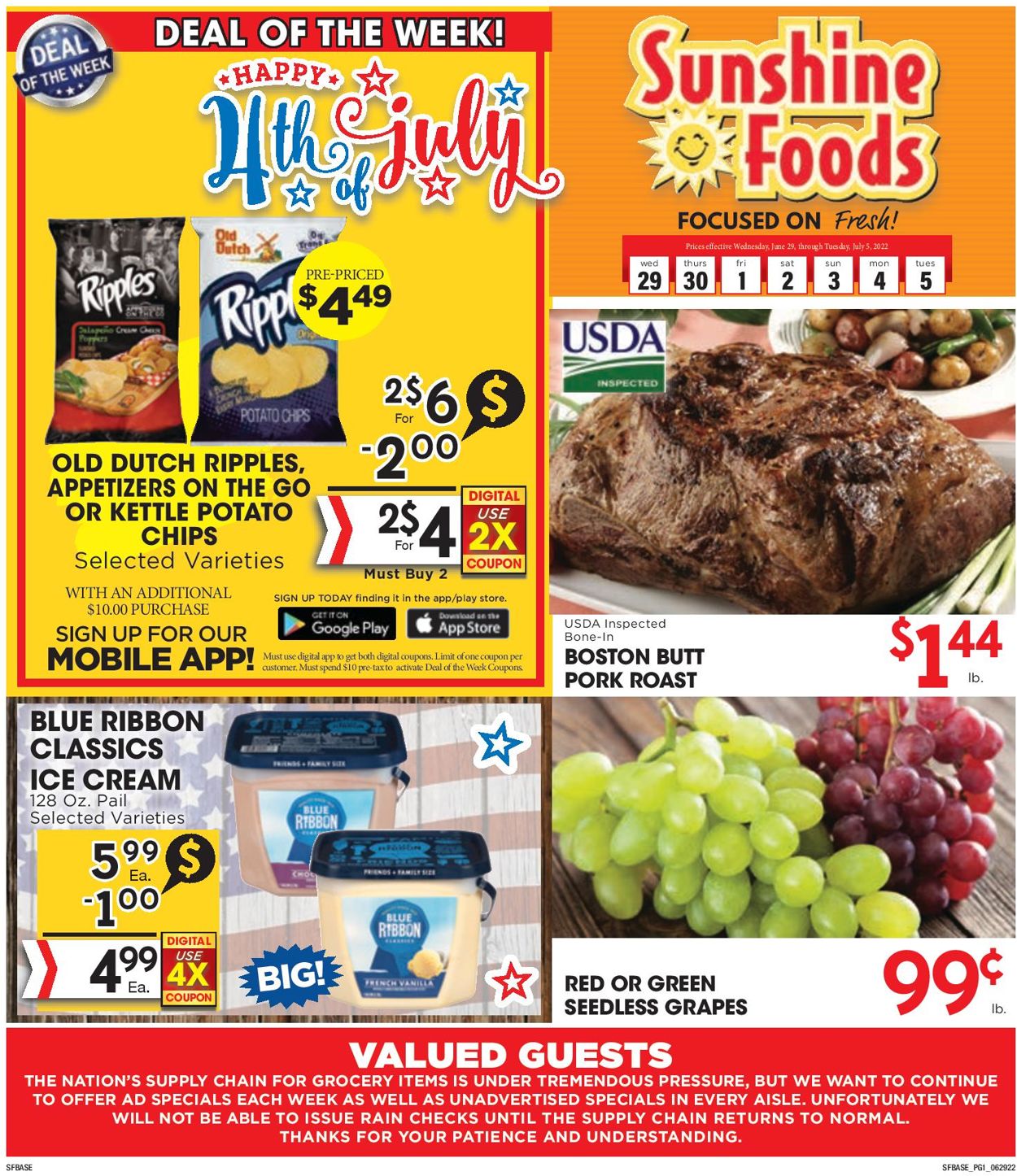 Sunshine Foods Weekly Ad Circular - valid 06/29-07/05/2022