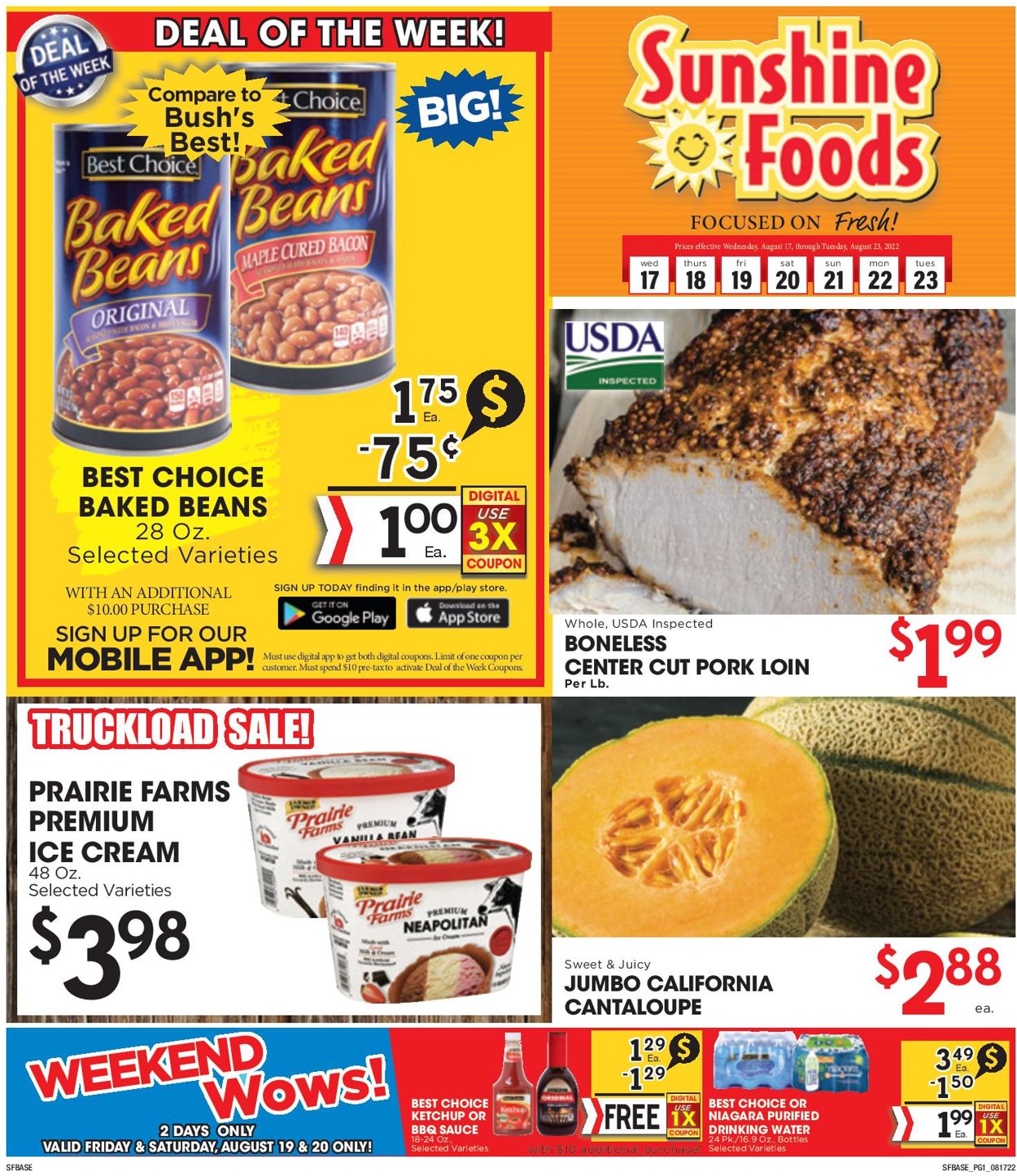 Sunshine Foods Weekly Ad Circular - valid 08/17-08/23/2022