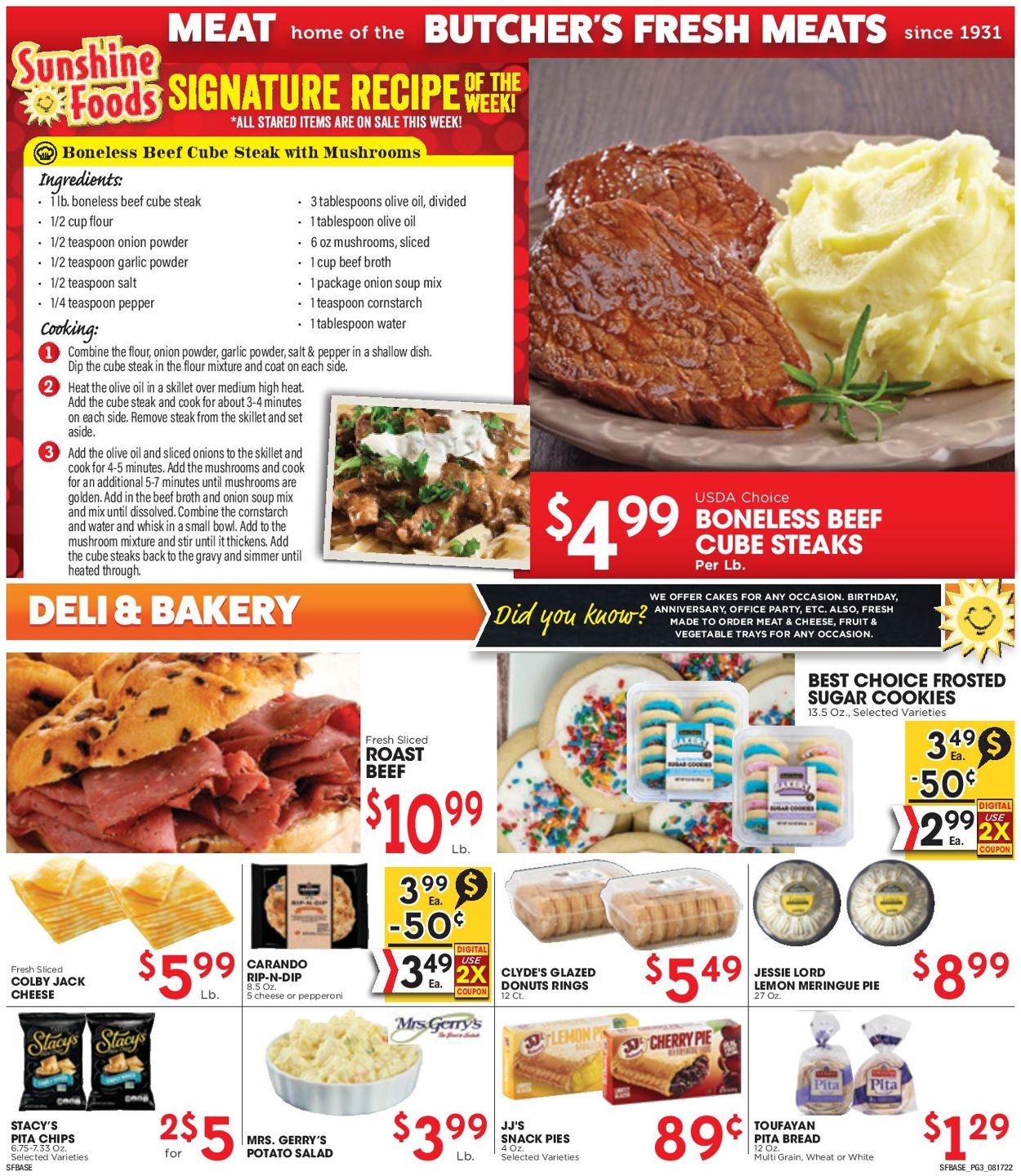 Sunshine Foods Weekly Ad Circular - valid 08/17-08/23/2022 (Page 3)