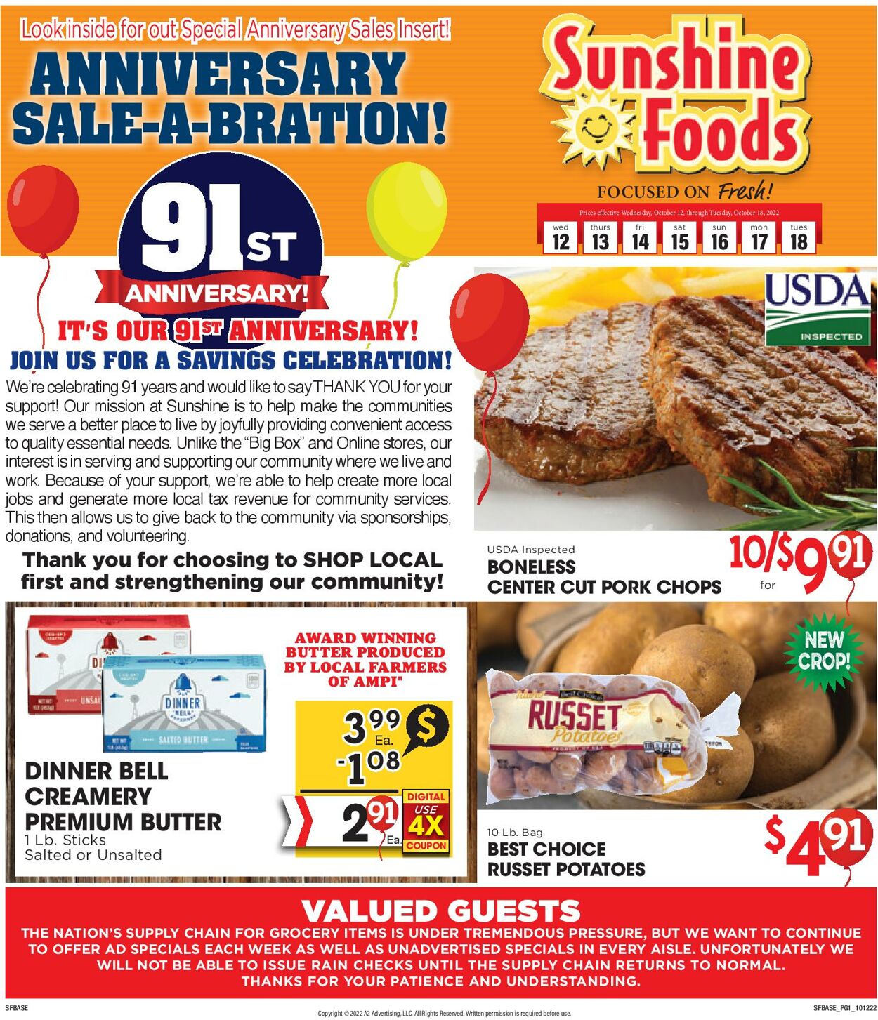Sunshine Foods Weekly Ad Circular - valid 10/12-10/18/2022