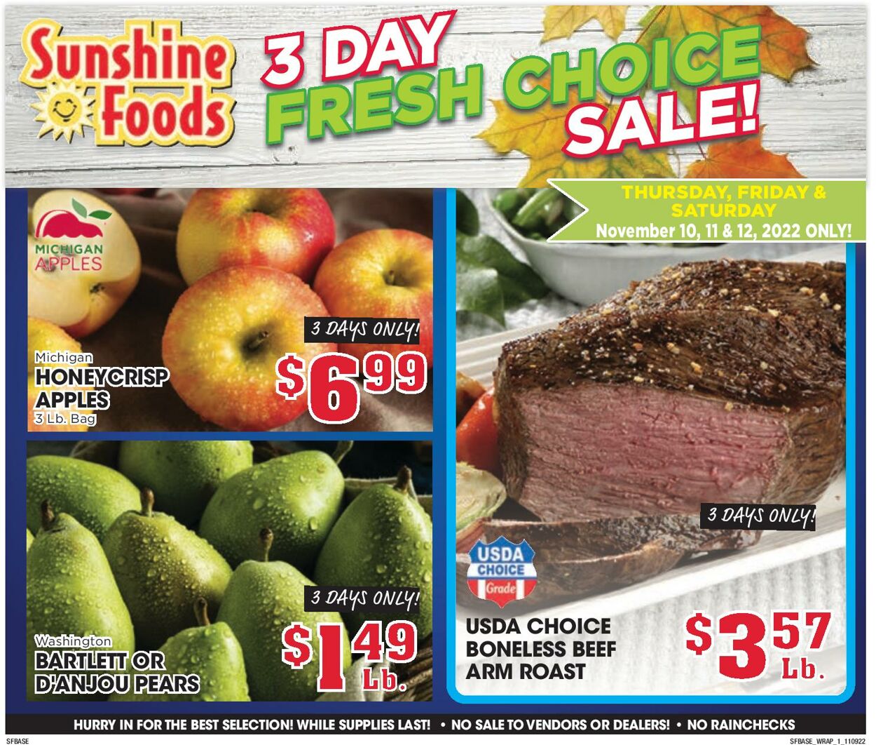 Sunshine Foods Weekly Ad Circular - valid 11/09-11/15/2022 (Page 9)