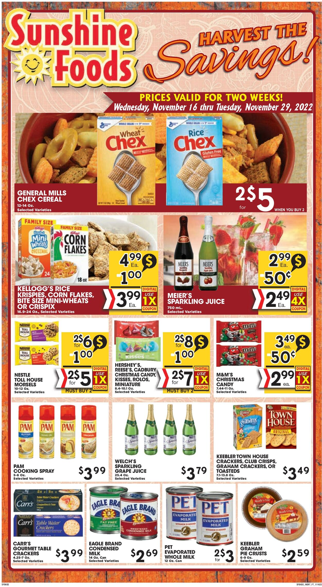 Sunshine Foods Weekly Ad Circular - valid 11/16-11/29/2022 (Page 9)