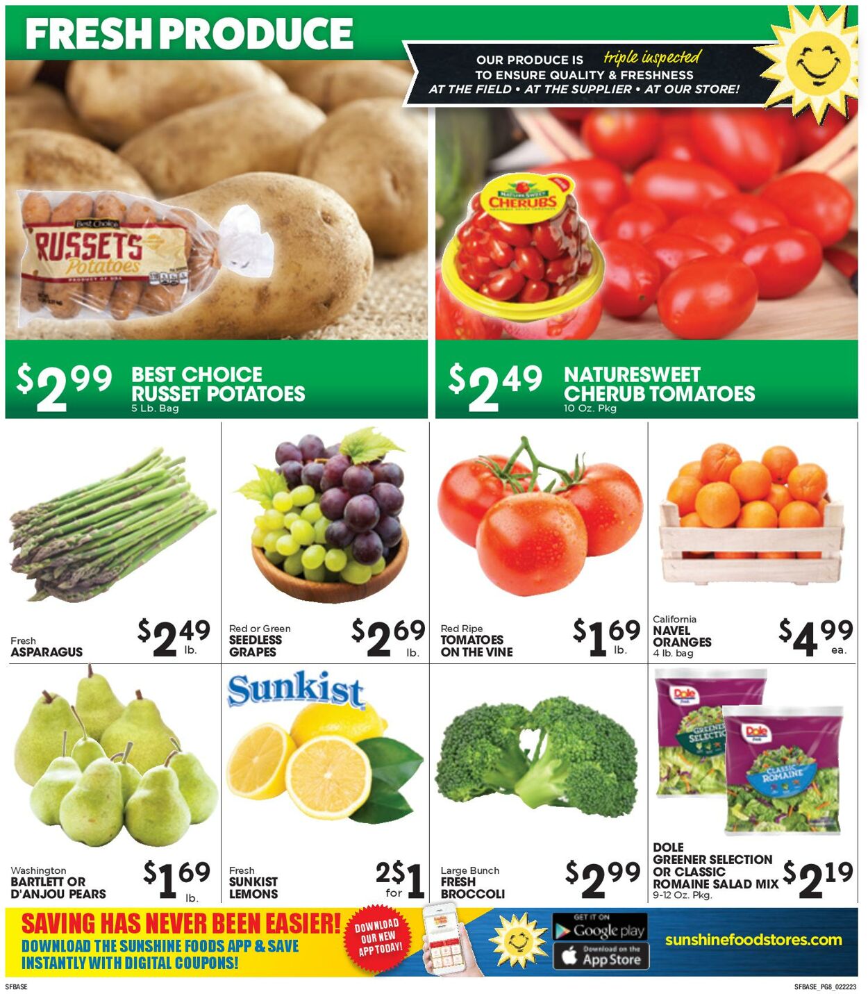 Sunshine Foods Weekly Ad Circular - valid 02/22-03/01/2023 (Page 8)
