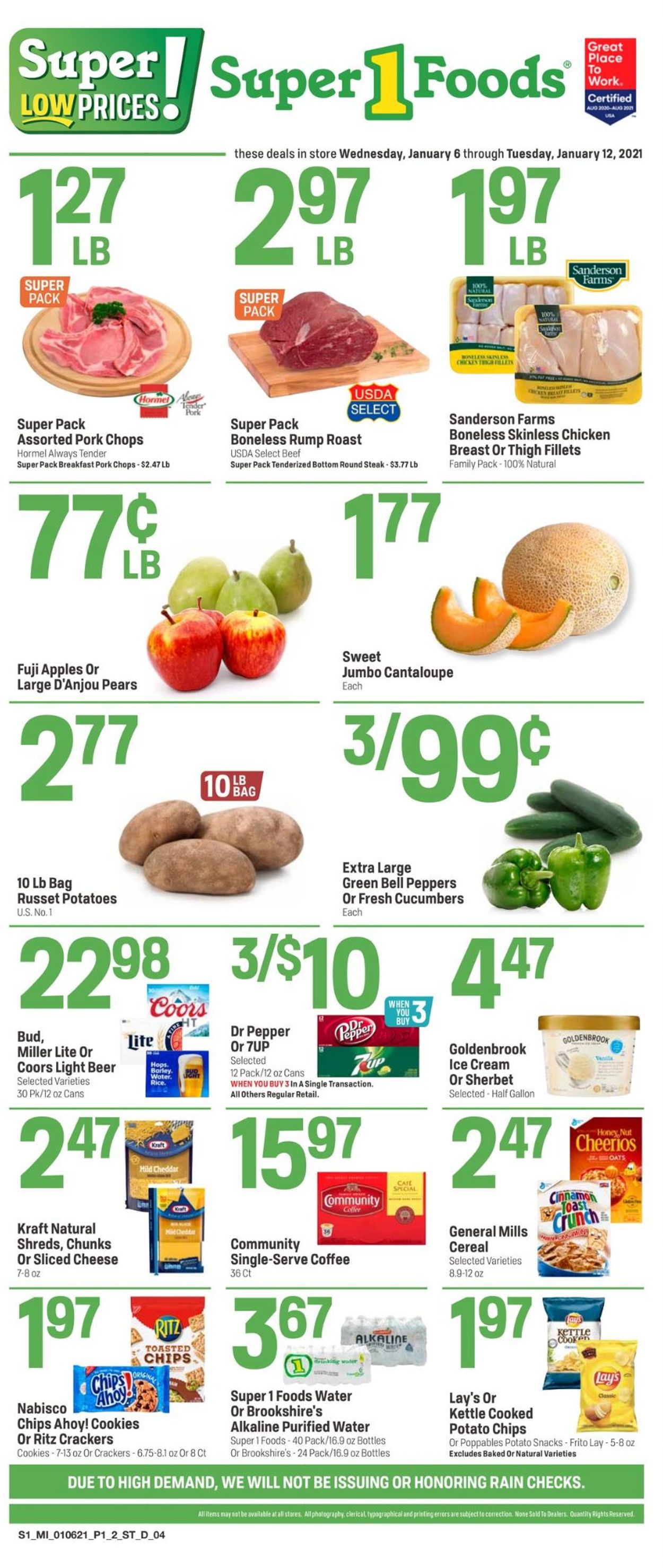 Super 1 Foods Weekly Ad Circular - valid 01/06-01/12/2021