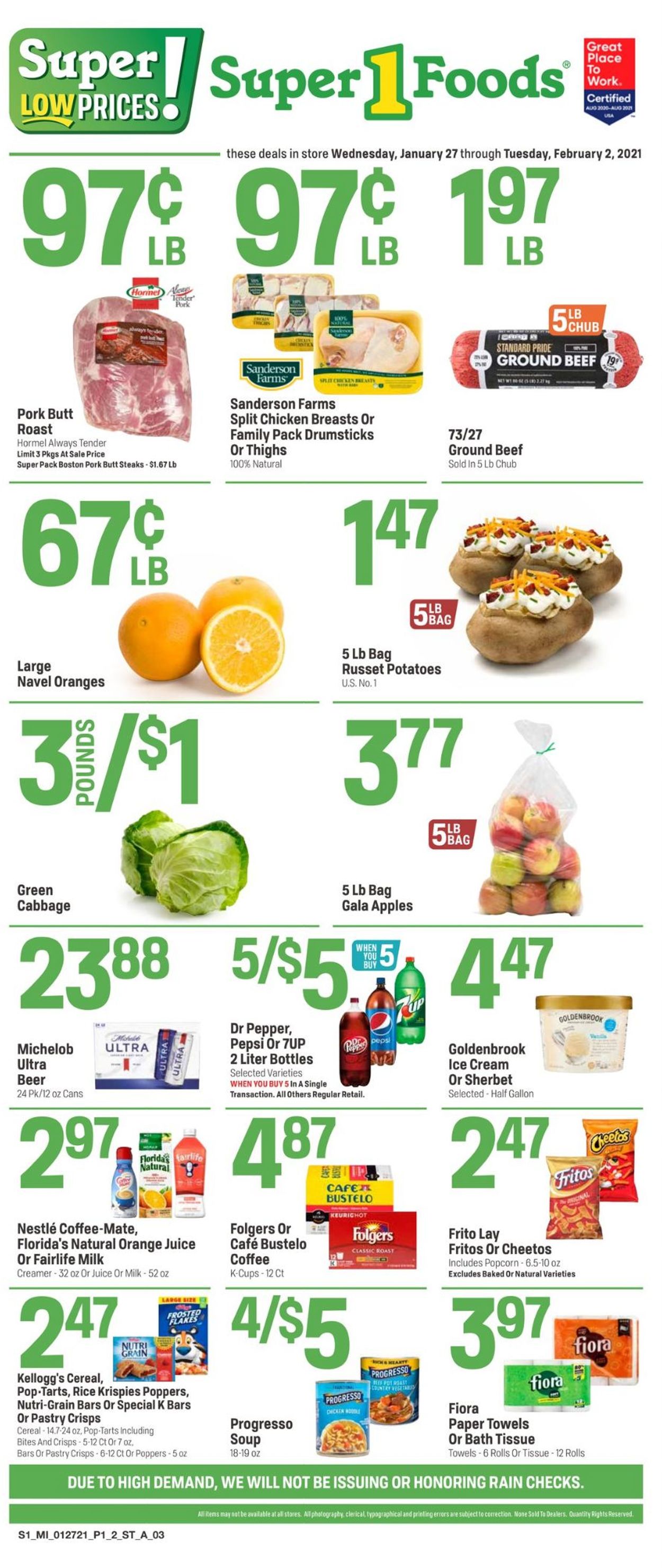 Super 1 Foods Weekly Ad Circular - valid 01/27-02/02/2021