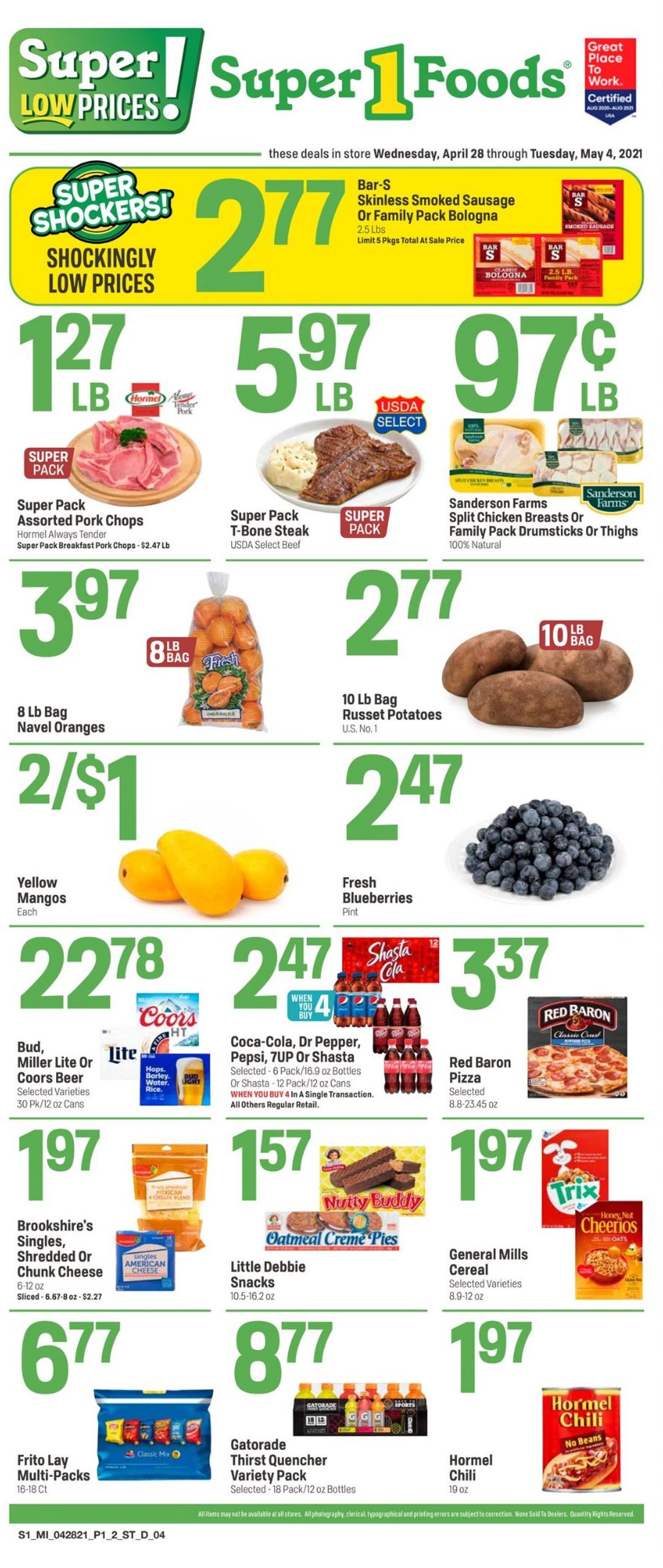 Super 1 Foods Weekly Ad Circular - valid 04/28-05/04/2021