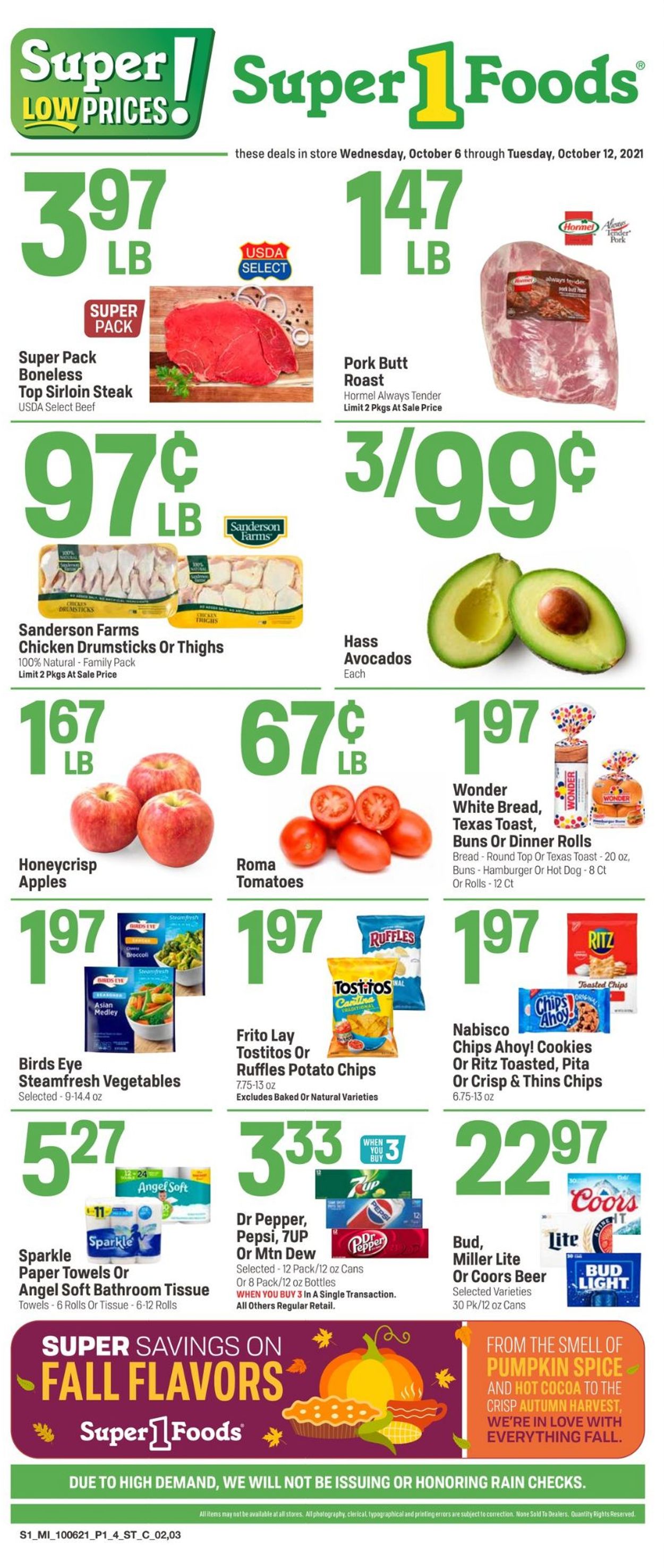 Super 1 Foods Weekly Ad Circular - valid 10/06-10/12/2021