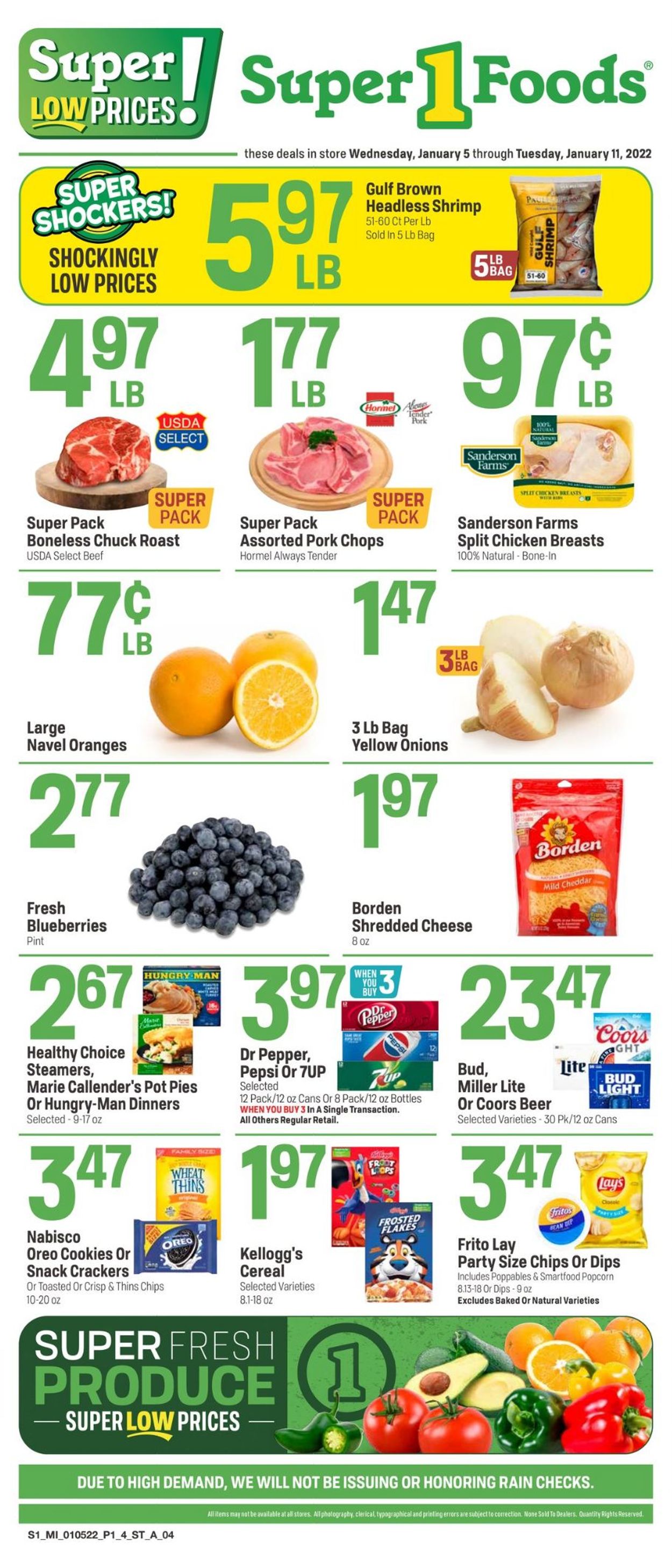 Super 1 Foods Weekly Ad Circular - valid 01/05-01/11/2022