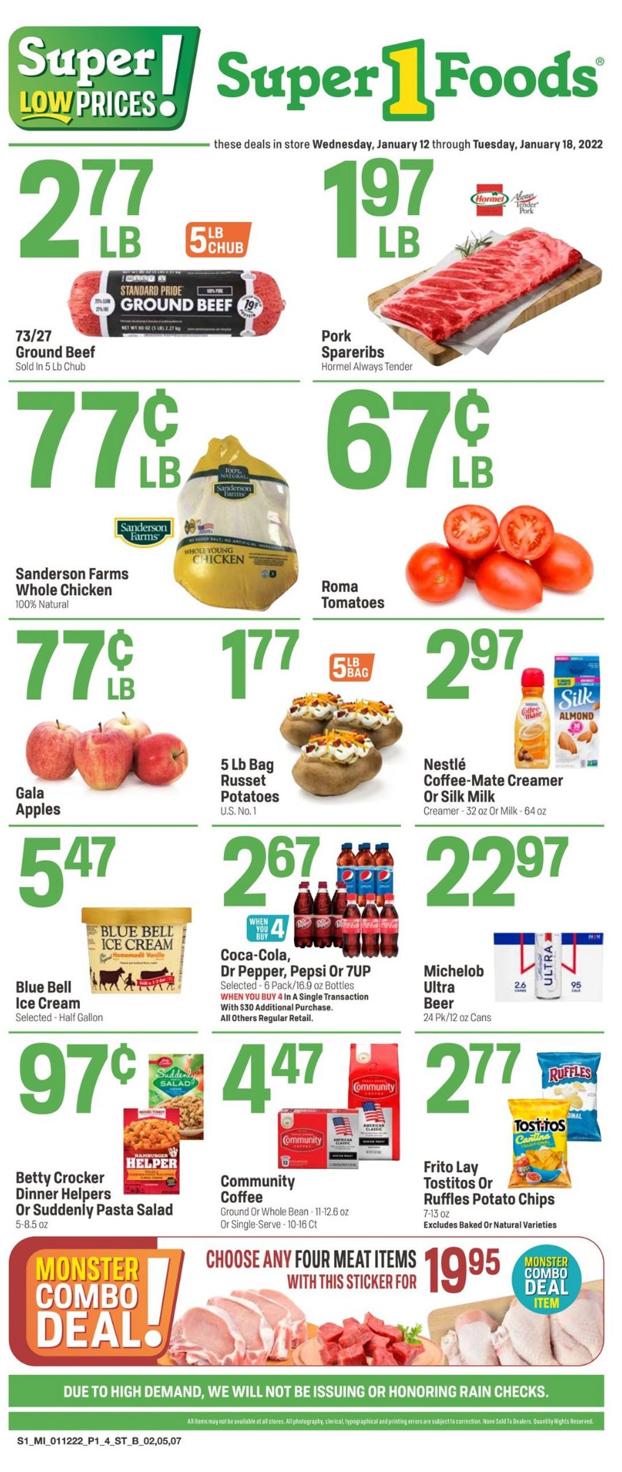 Super 1 Foods Weekly Ad Circular - valid 01/12-01/18/2022