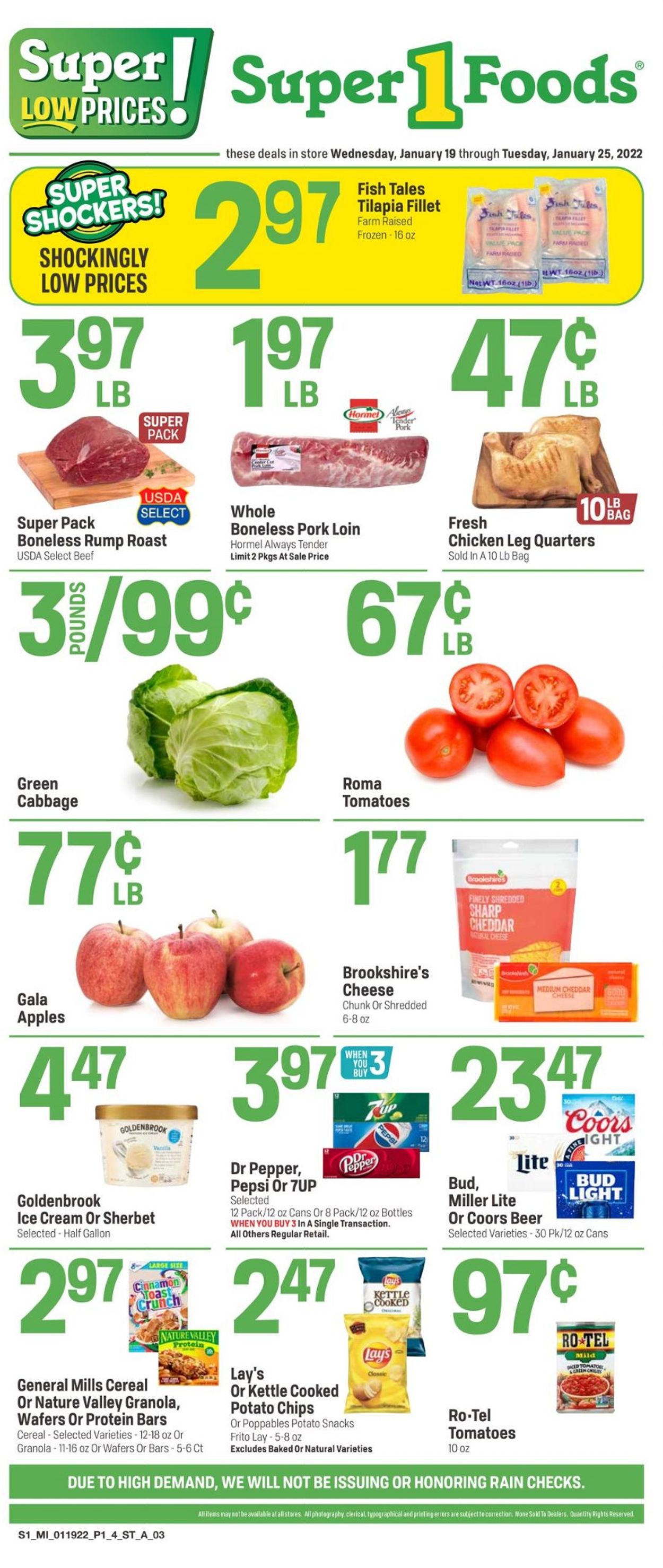 Super 1 Foods Weekly Ad Circular - valid 01/19-01/25/2022