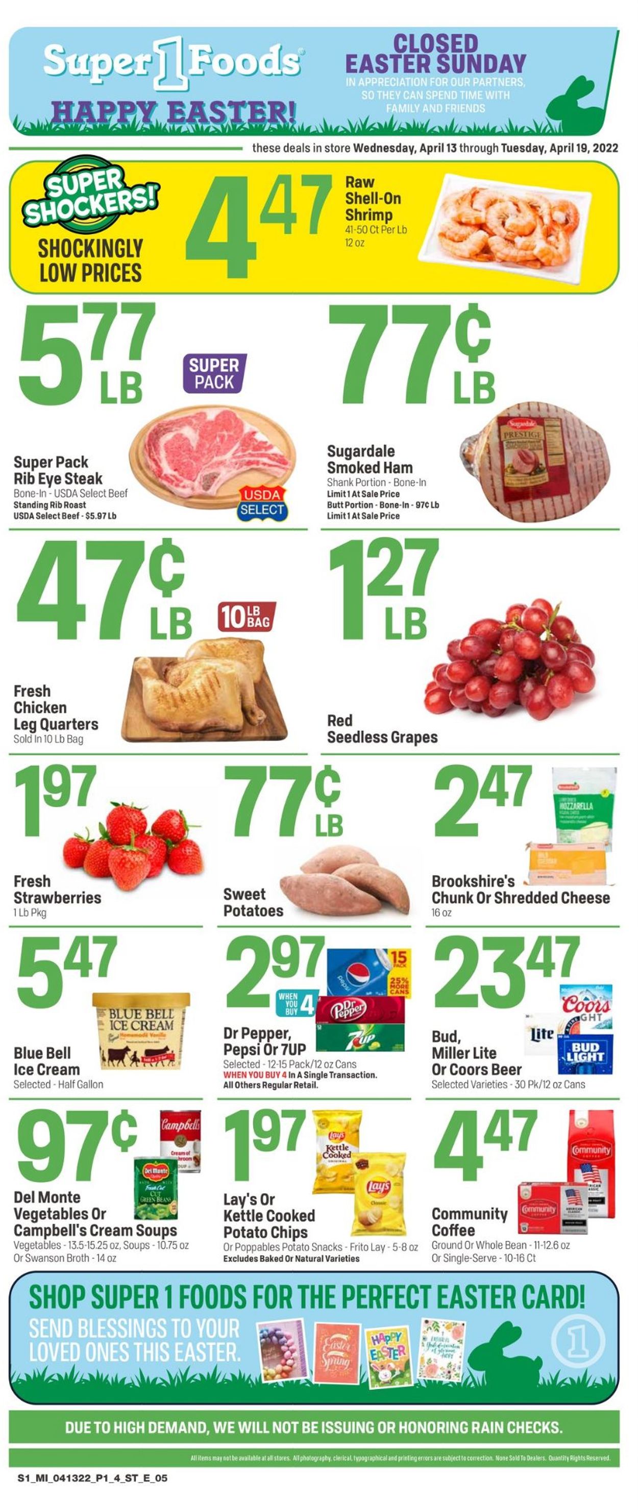 Super 1 Foods EASTER 2022 Weekly Ad Circular - valid 04/13-04/19/2022