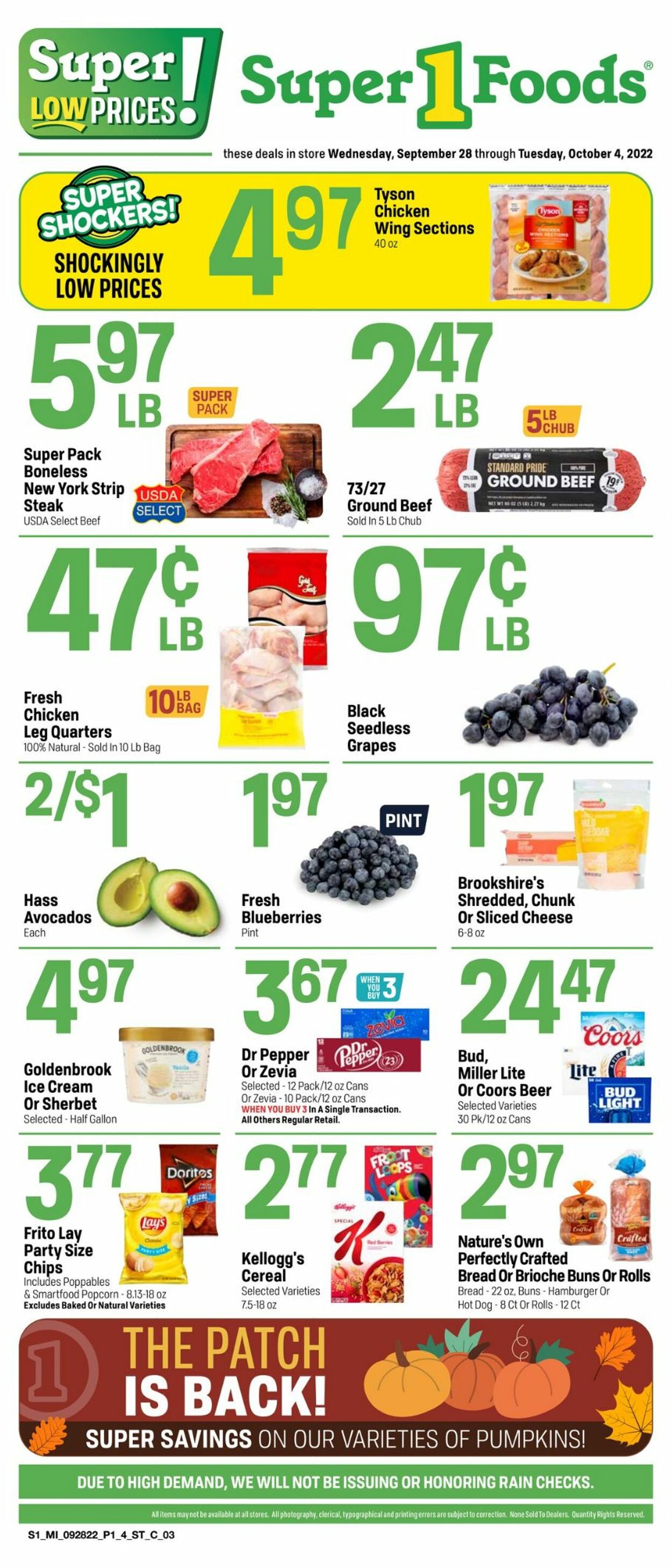Super 1 Foods Weekly Ad Circular - valid 09/28-10/04/2022
