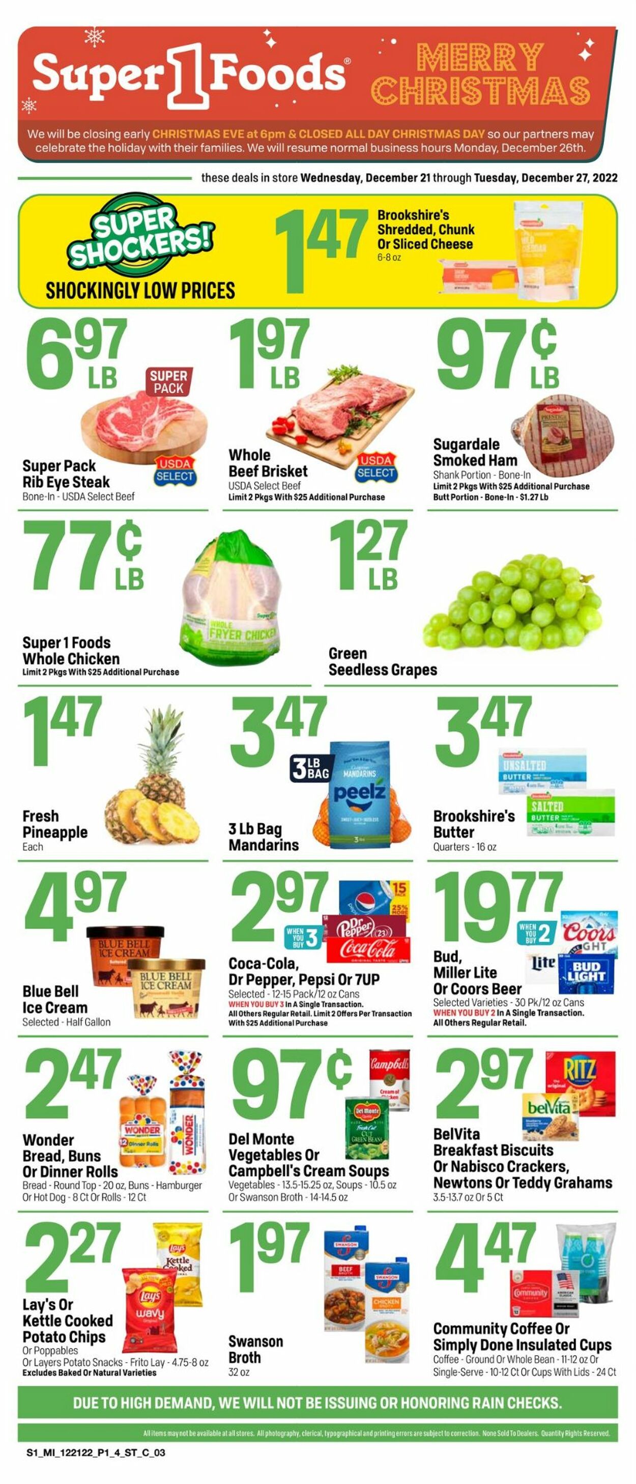 Super 1 Foods Weekly Ad Circular - valid 12/21-12/27/2022
