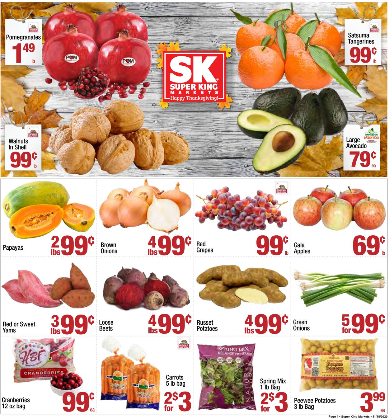 Super King Market Thanksgiving 2020 Weekly Ad Circular - valid 11/18-11/24/2020