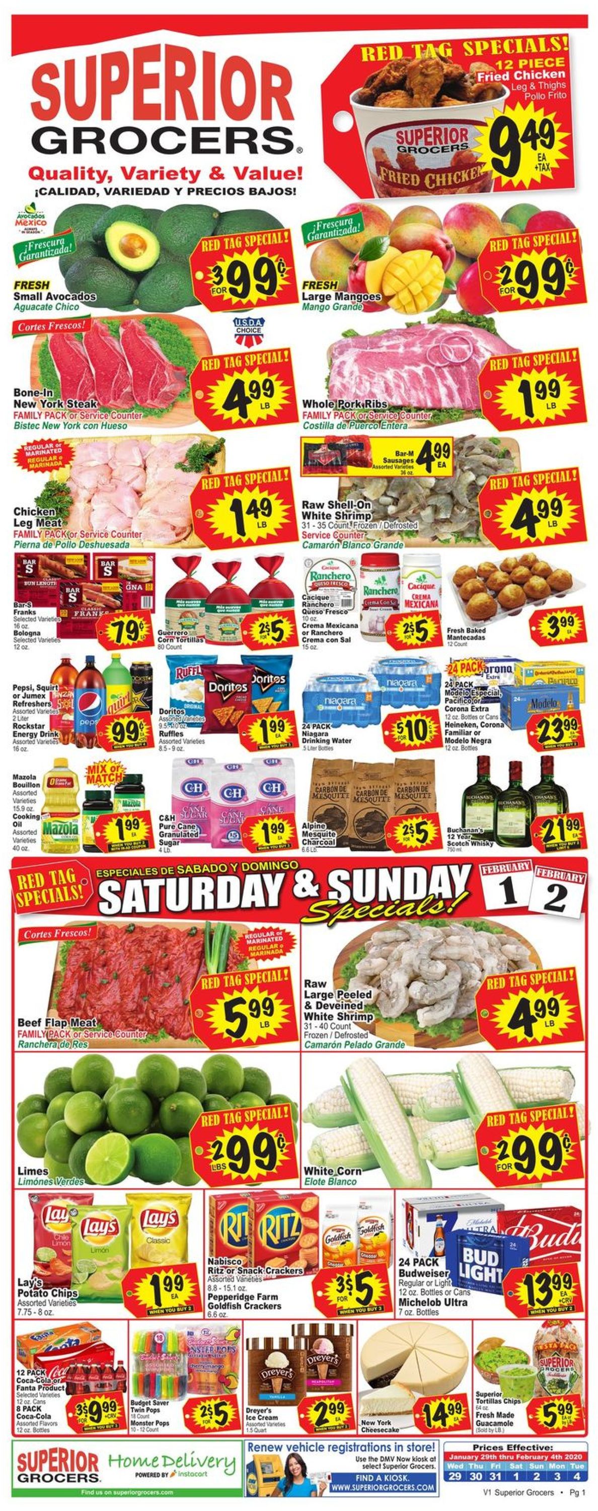 Superior Grocers Weekly Ad Circular - valid 01/29-02/04/2020