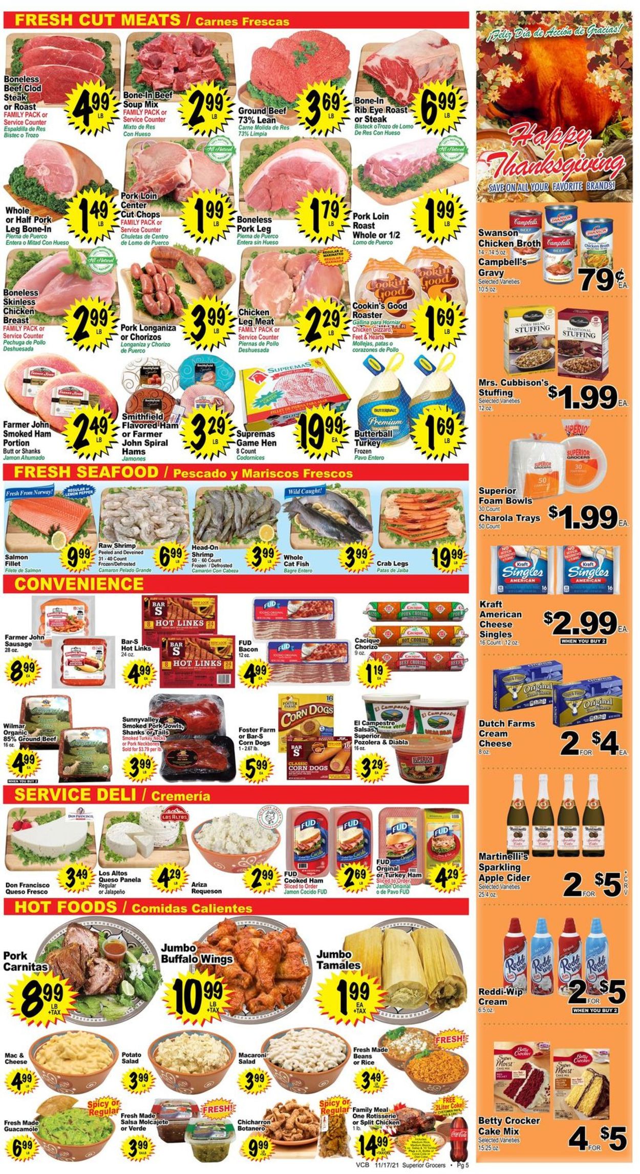 Superior Grocers HOLIDAY 2021 Weekly Ad Circular - valid 11/17-11/23/2021 (Page 5)