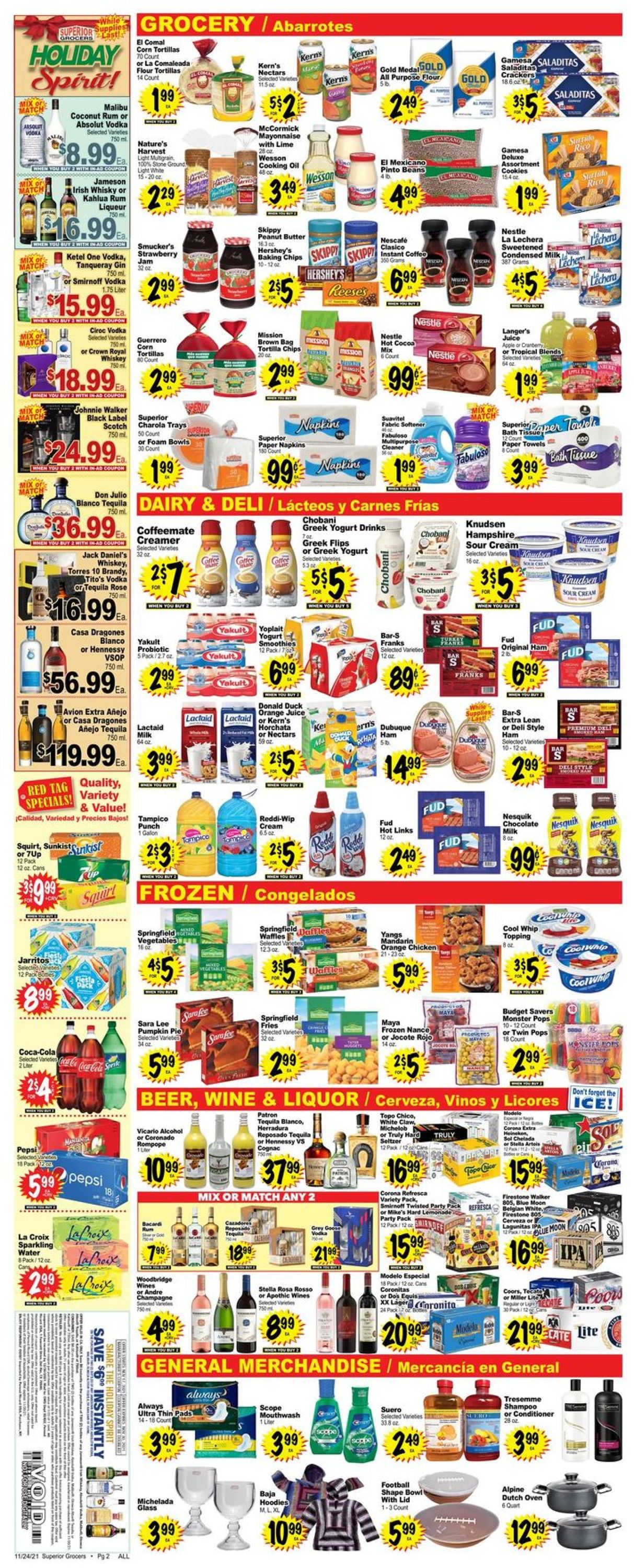 Superior Grocers HOLIDAY 2021 Weekly Ad Circular - valid 11/24-11/30/2021 (Page 2)