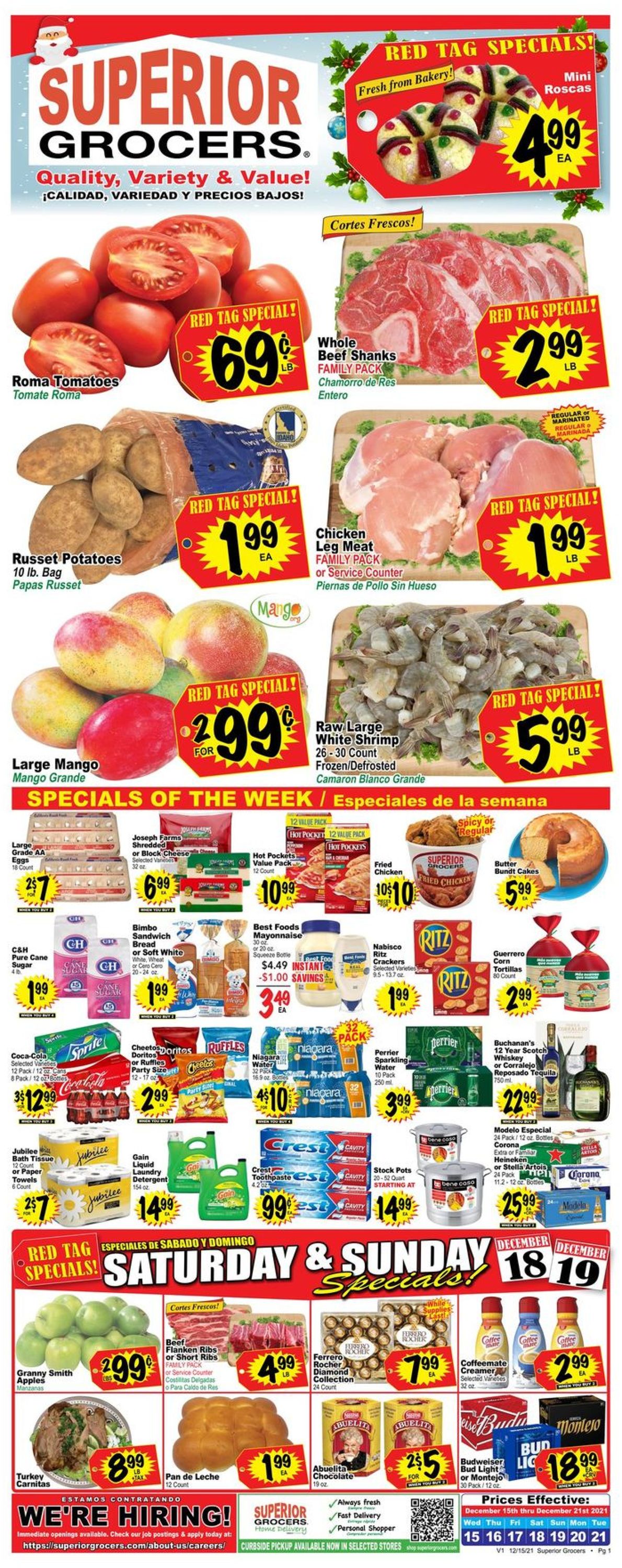 Superior Grocers HOLIDAYS 2021 Weekly Ad Circular - valid 12/15-12/21/2021