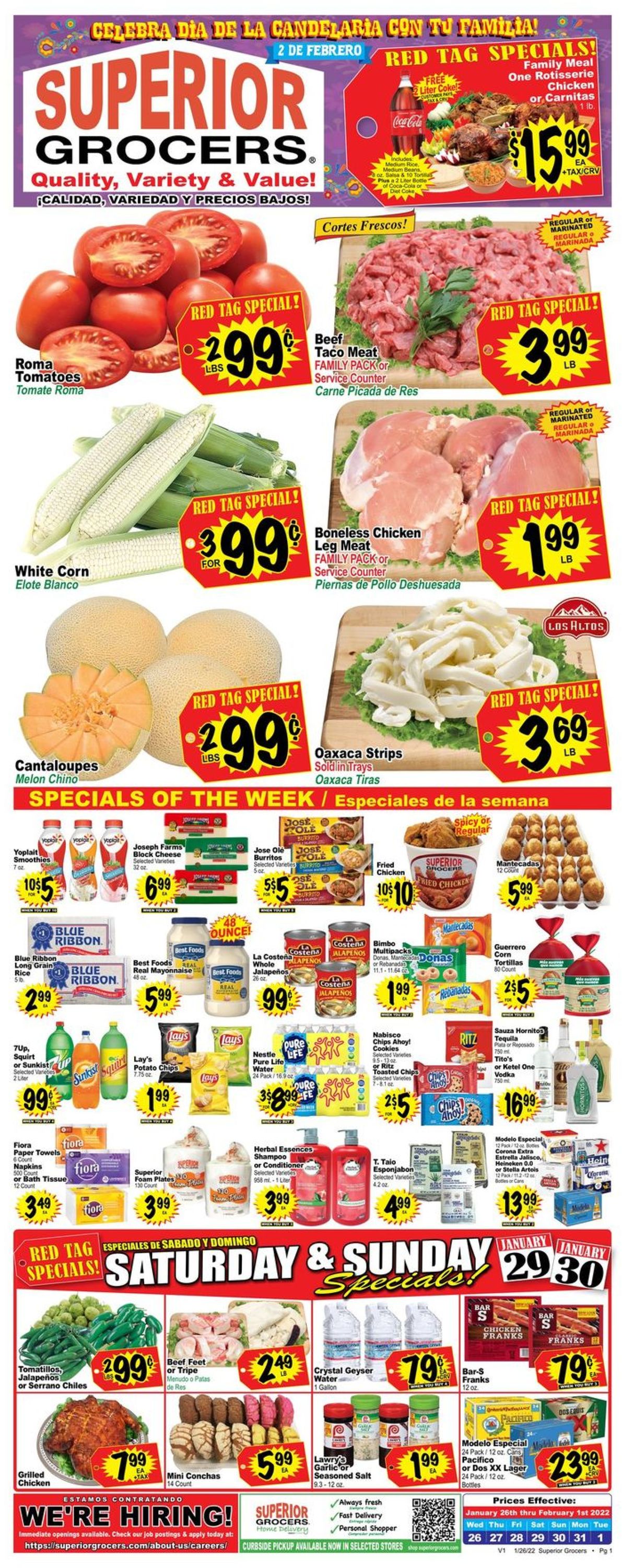Superior Grocers Weekly Ad Circular - valid 01/26-02/01/2022