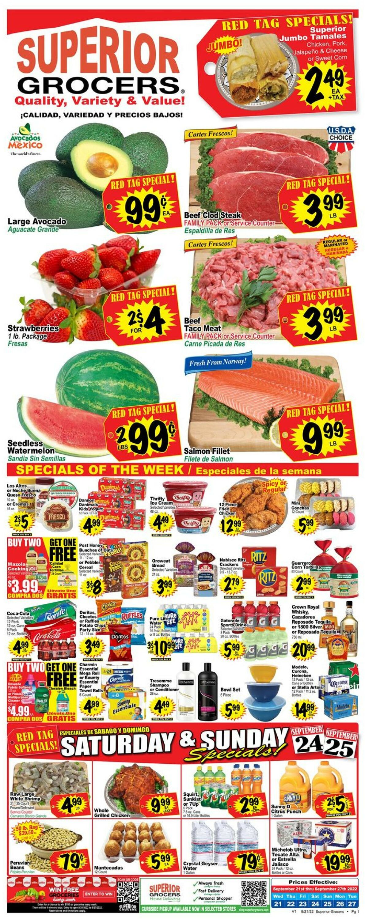 Superior Grocers Weekly Ad Circular - valid 09/21-09/27/2022