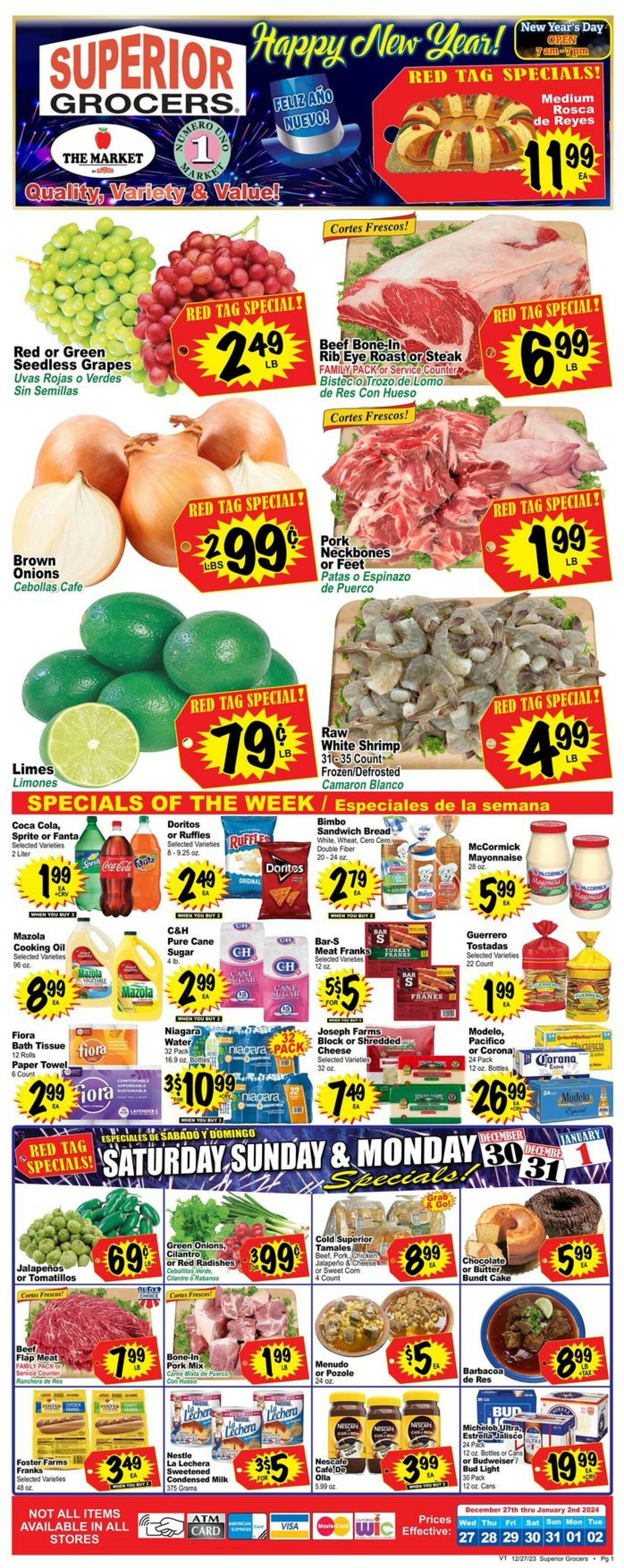 Superior Grocers Weekly Ad Circular - valid 12/27-01/02/2024