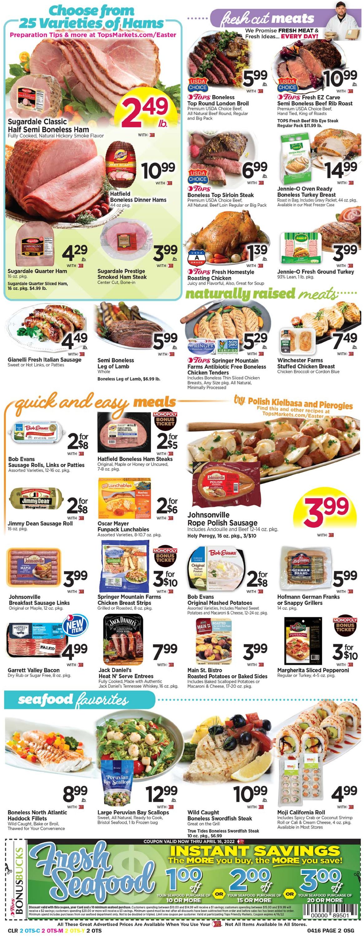 Tops Friendly Markets EASTER 2022 Weekly Ad Circular - valid 04/10-04/16/2022 (Page 2)
