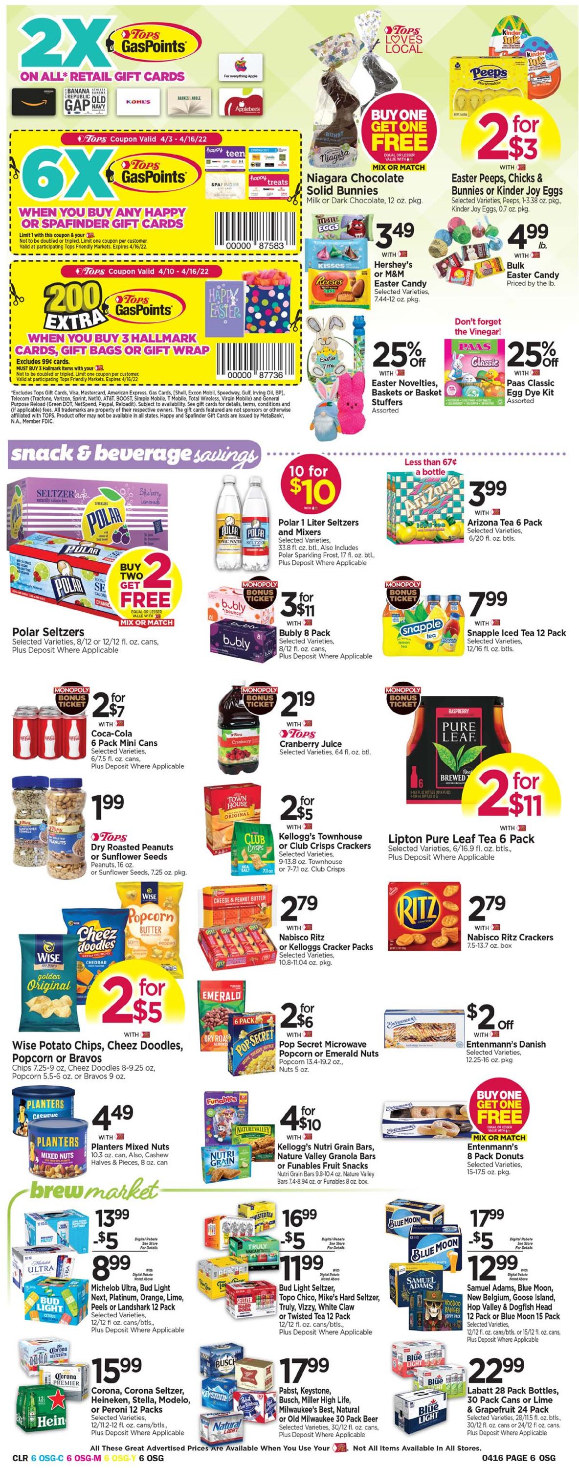 Tops Friendly Markets EASTER 2022 Weekly Ad Circular - valid 04/10-04/16/2022 (Page 6)