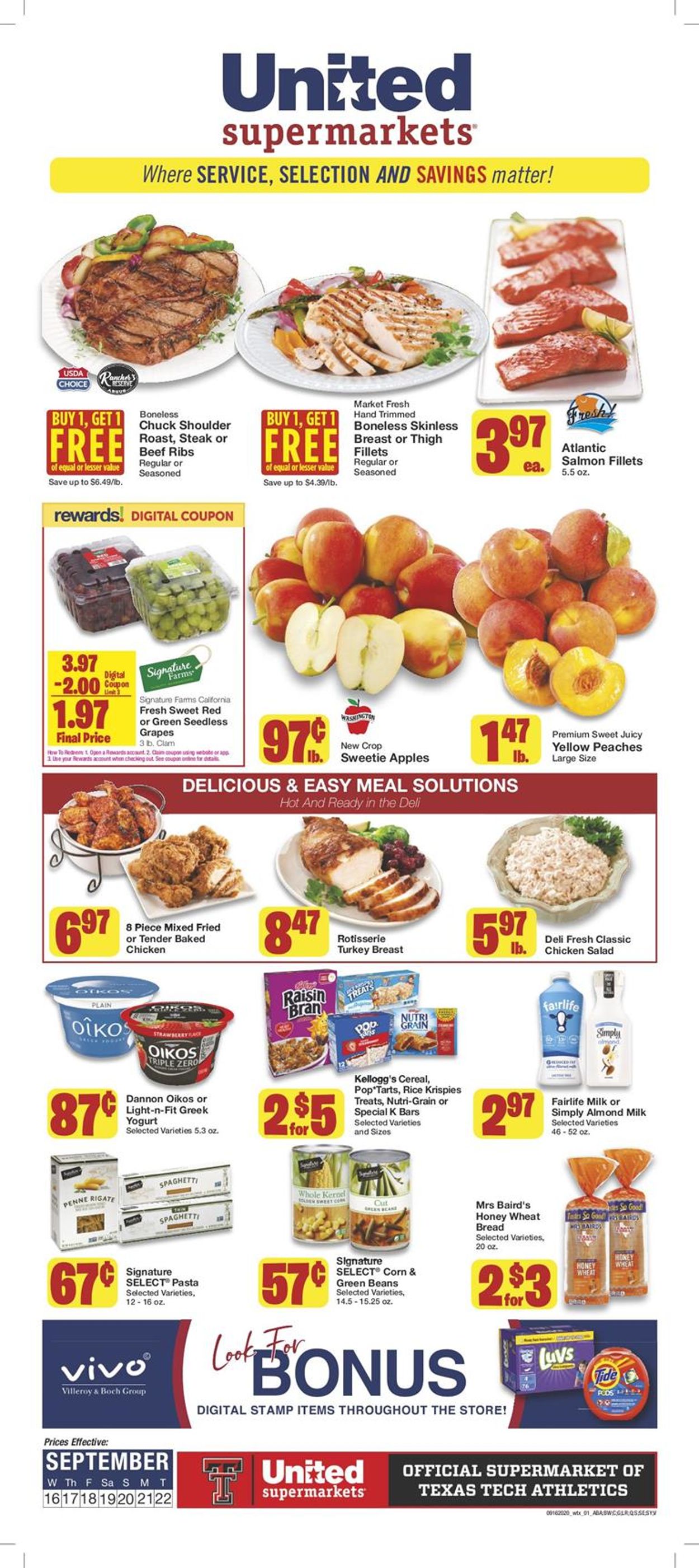 United Supermarkets Weekly Ad Circular - valid 09/16-09/22/2020