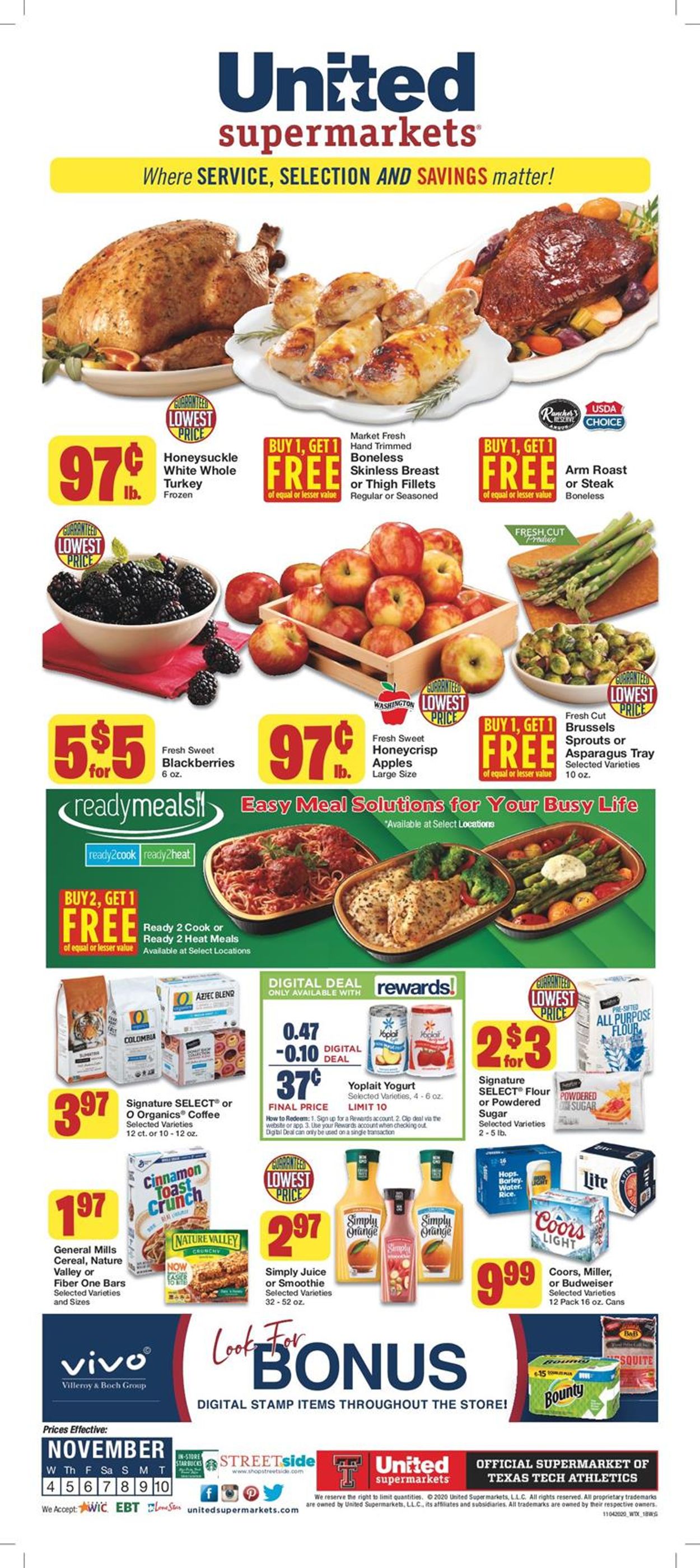 United Supermarkets Weekly Ad Circular - valid 11/04-11/10/2020