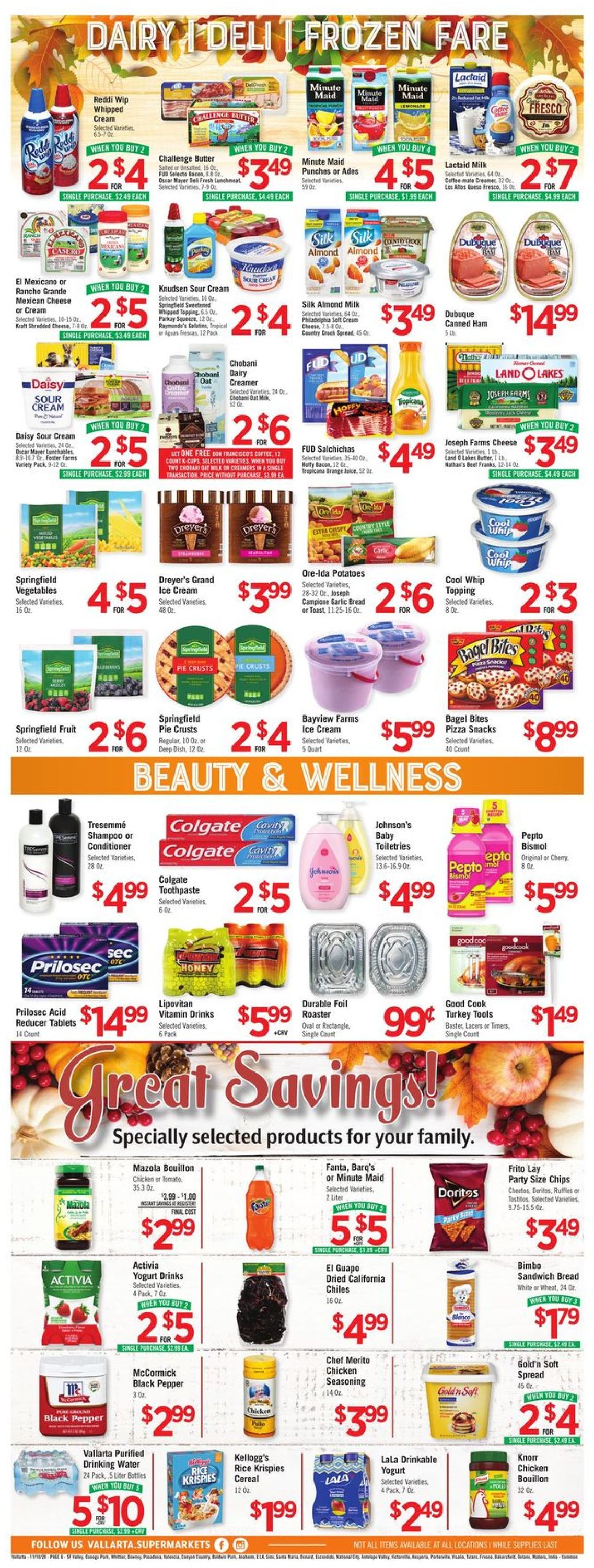 Vallarta Thanksgiving ad 2020 Weekly Ad Circular - valid 11/18-11/24/2020 (Page 6)