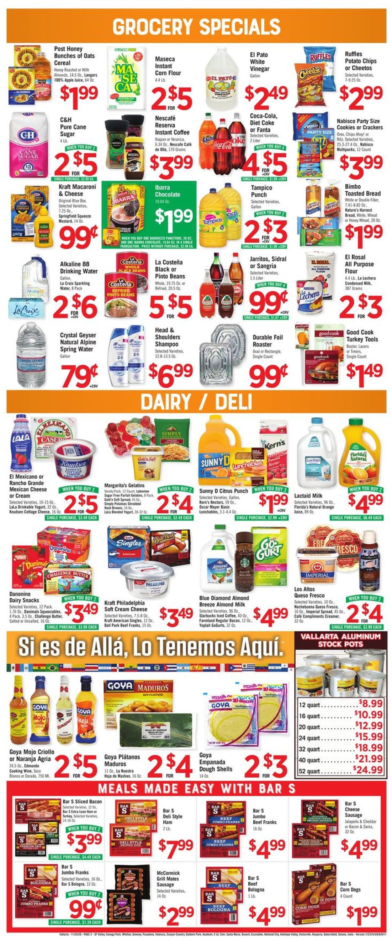 Vallarta Thanksgiving 2020 Weekly Ad Circular - valid 11/25-12/01/2020 (Page 3)
