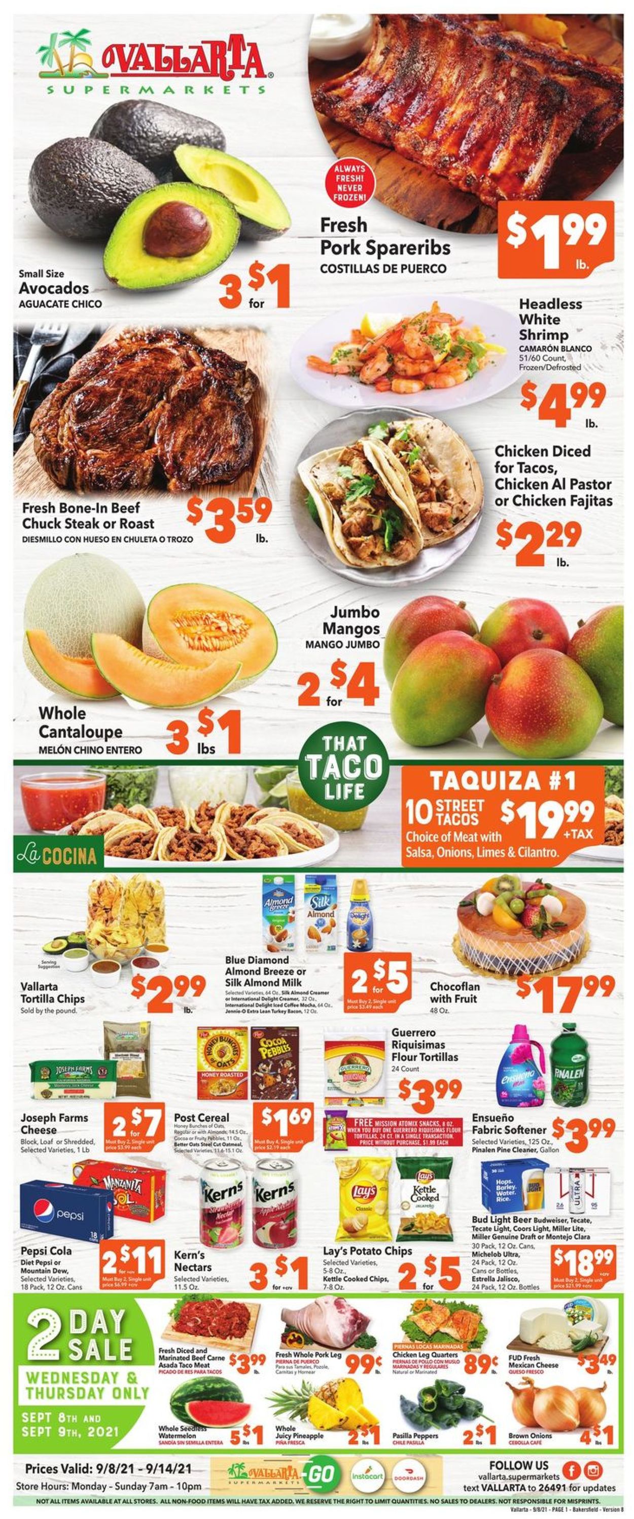 Vallarta Weekly Ad Circular - valid 09/08-09/14/2021