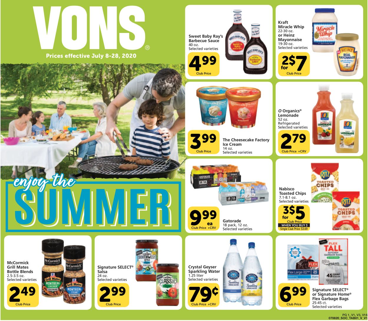 Vons Weekly Ad Circular - valid 07/08-07/28/2020