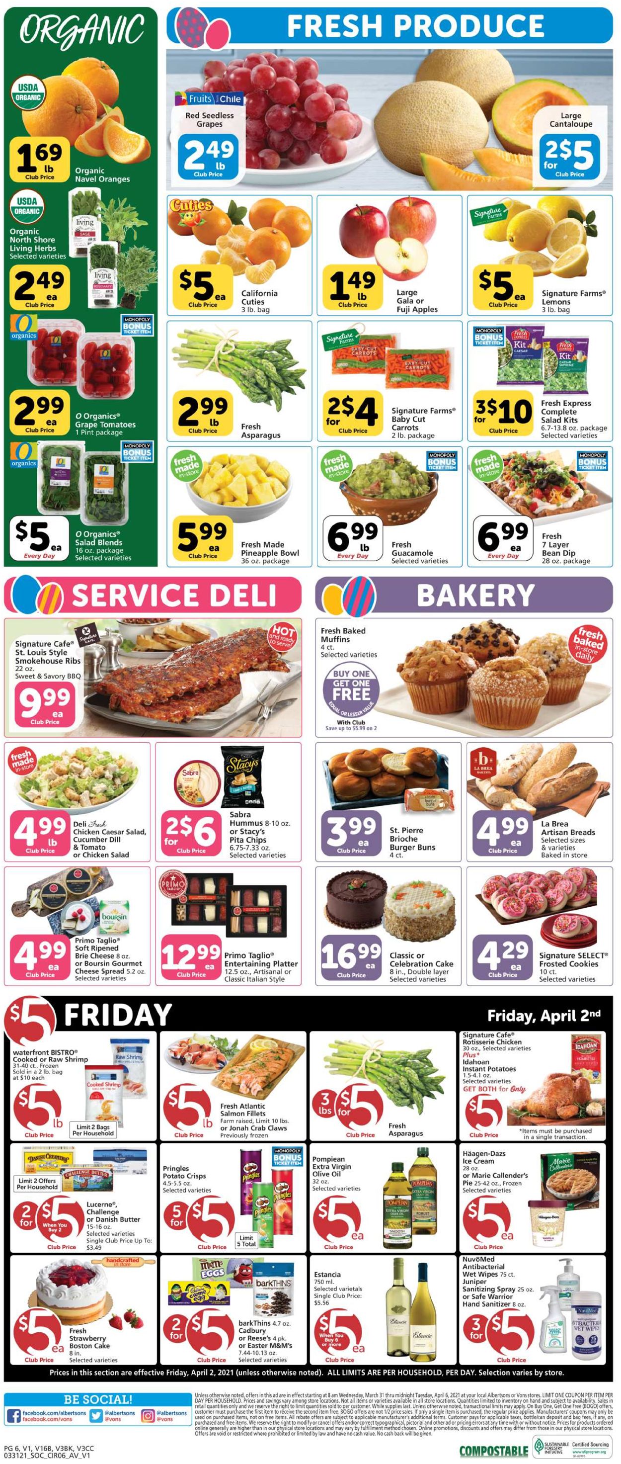 Vons - Easter 2021 Weekly Ad Circular - valid 03/31-04/06/2021 (Page 6)