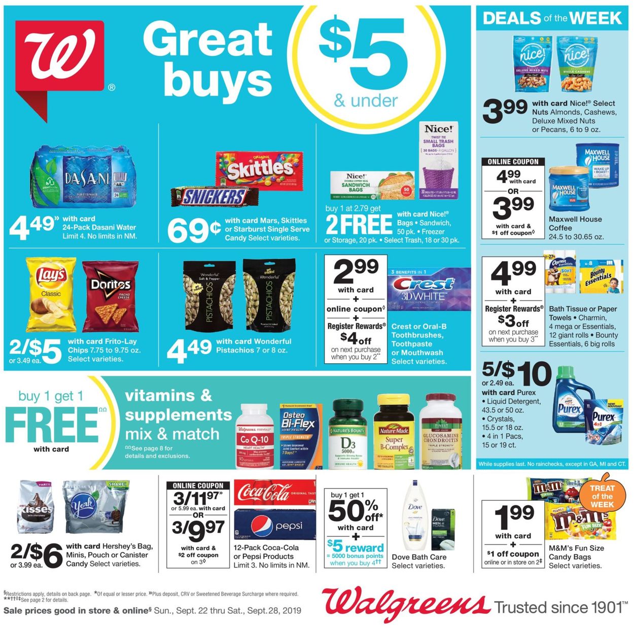 Walgreens Weekly Ad Circular - valid 09/22-09/28/2019