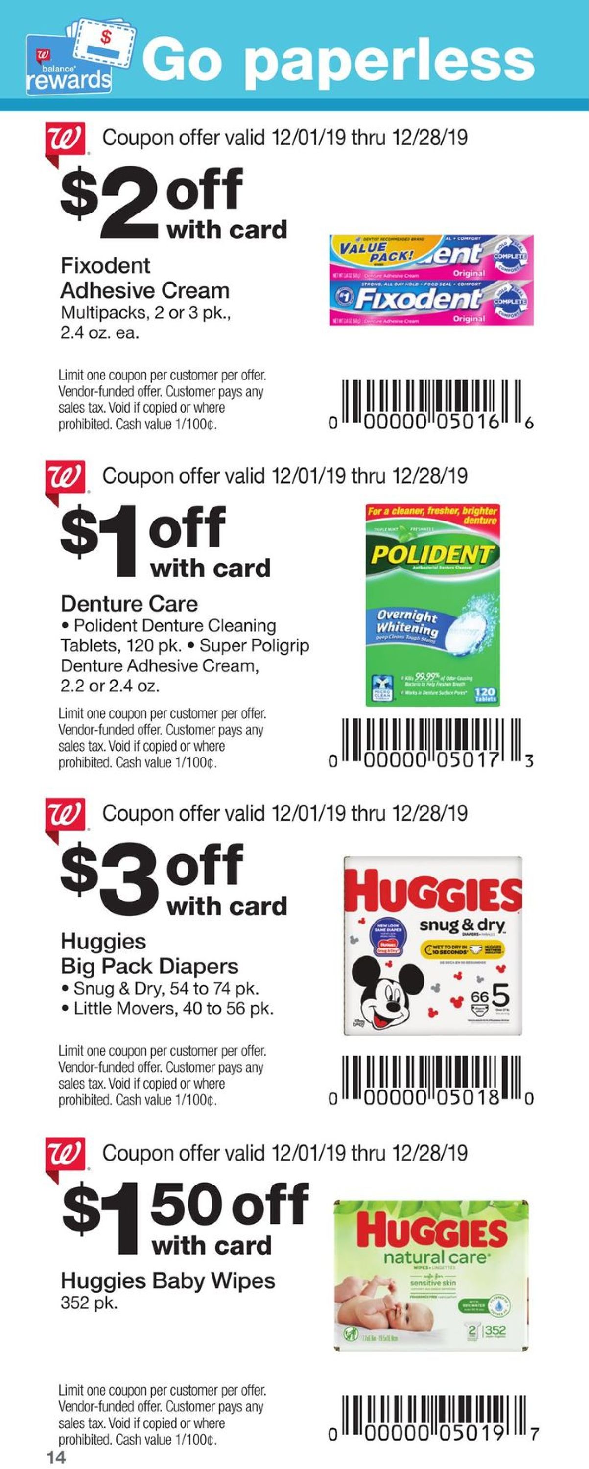 Walgreens Weekly Ad Circular - valid 12/01-12/28/2019 (Page 14)