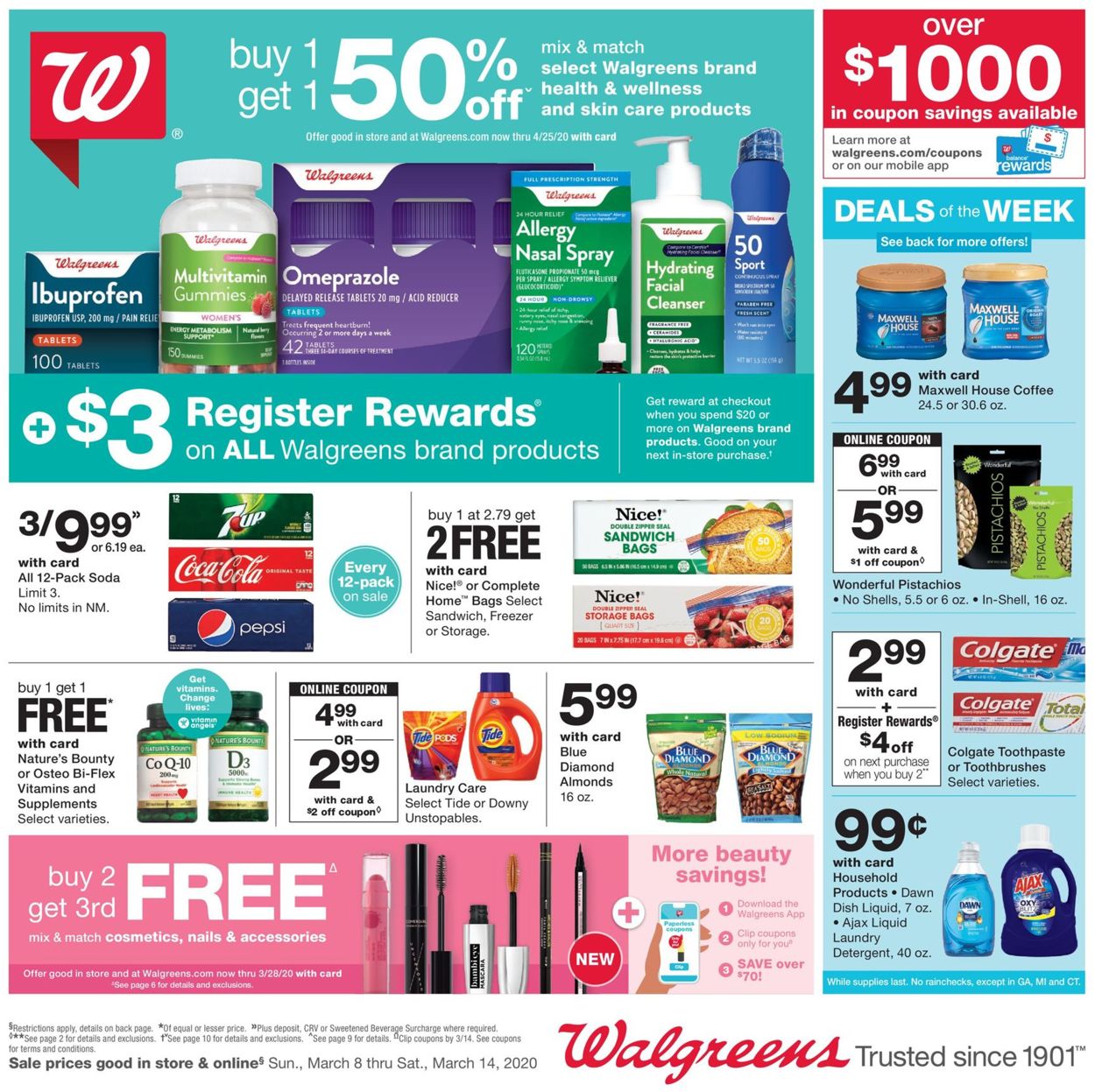 Walgreens Weekly Ad Circular - valid 03/08-03/14/2020