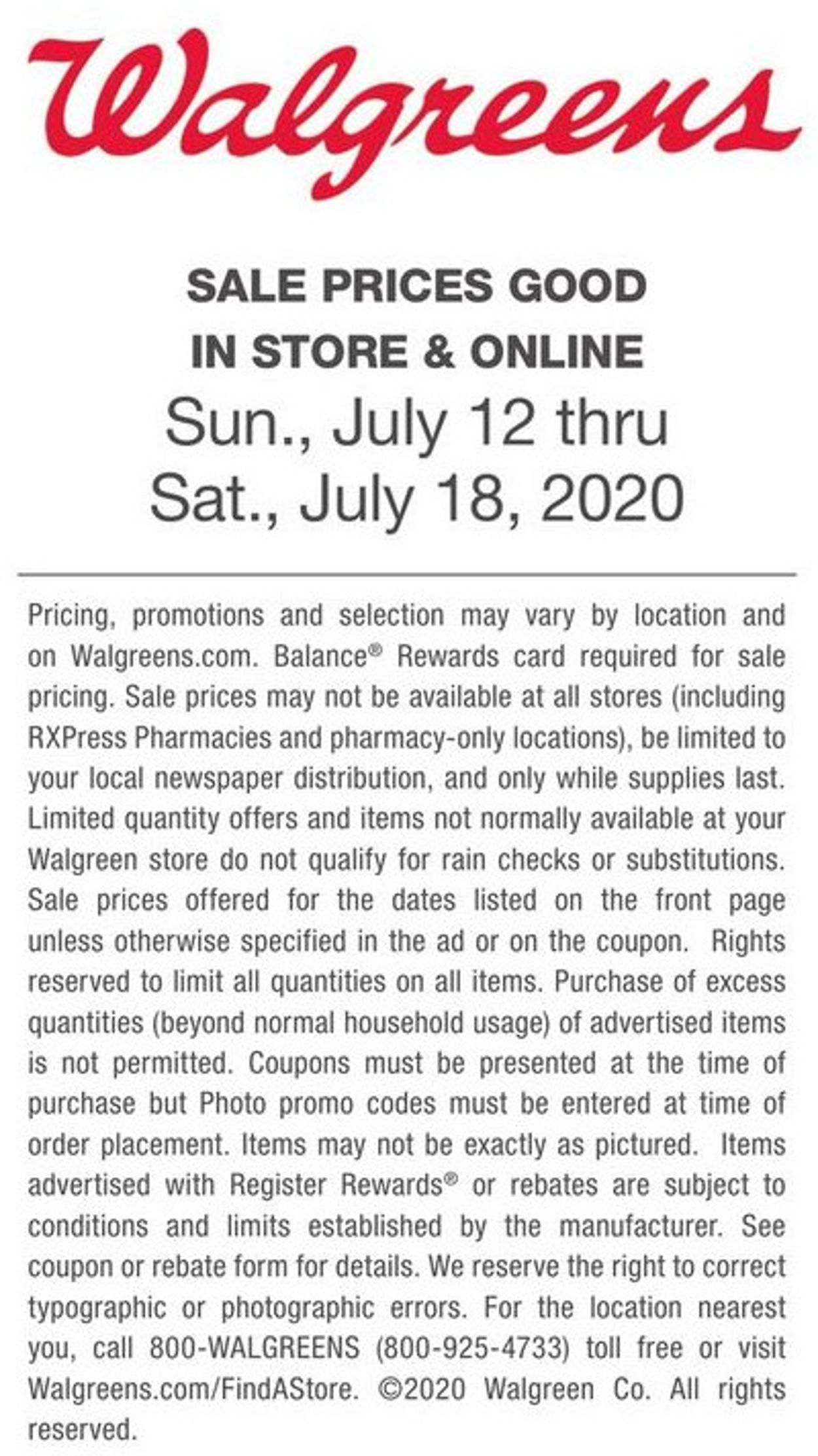 Walgreens Weekly Ad Circular - valid 07/12-07/18/2020 (Page 20)